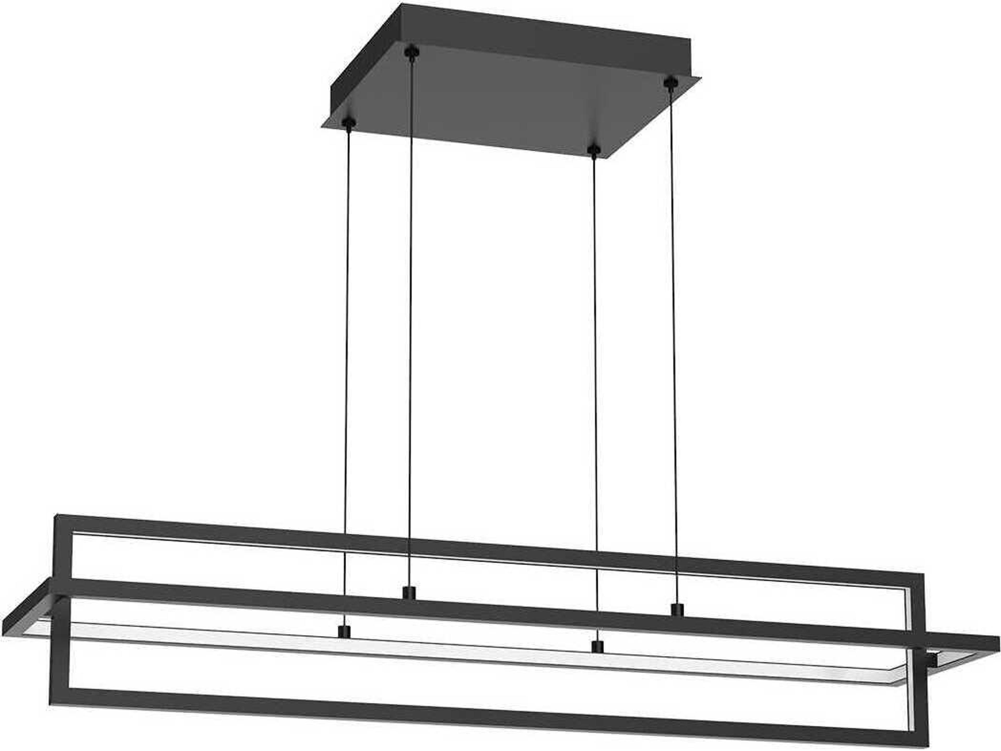 Mondrian Black Geometric Linear Island Pendant