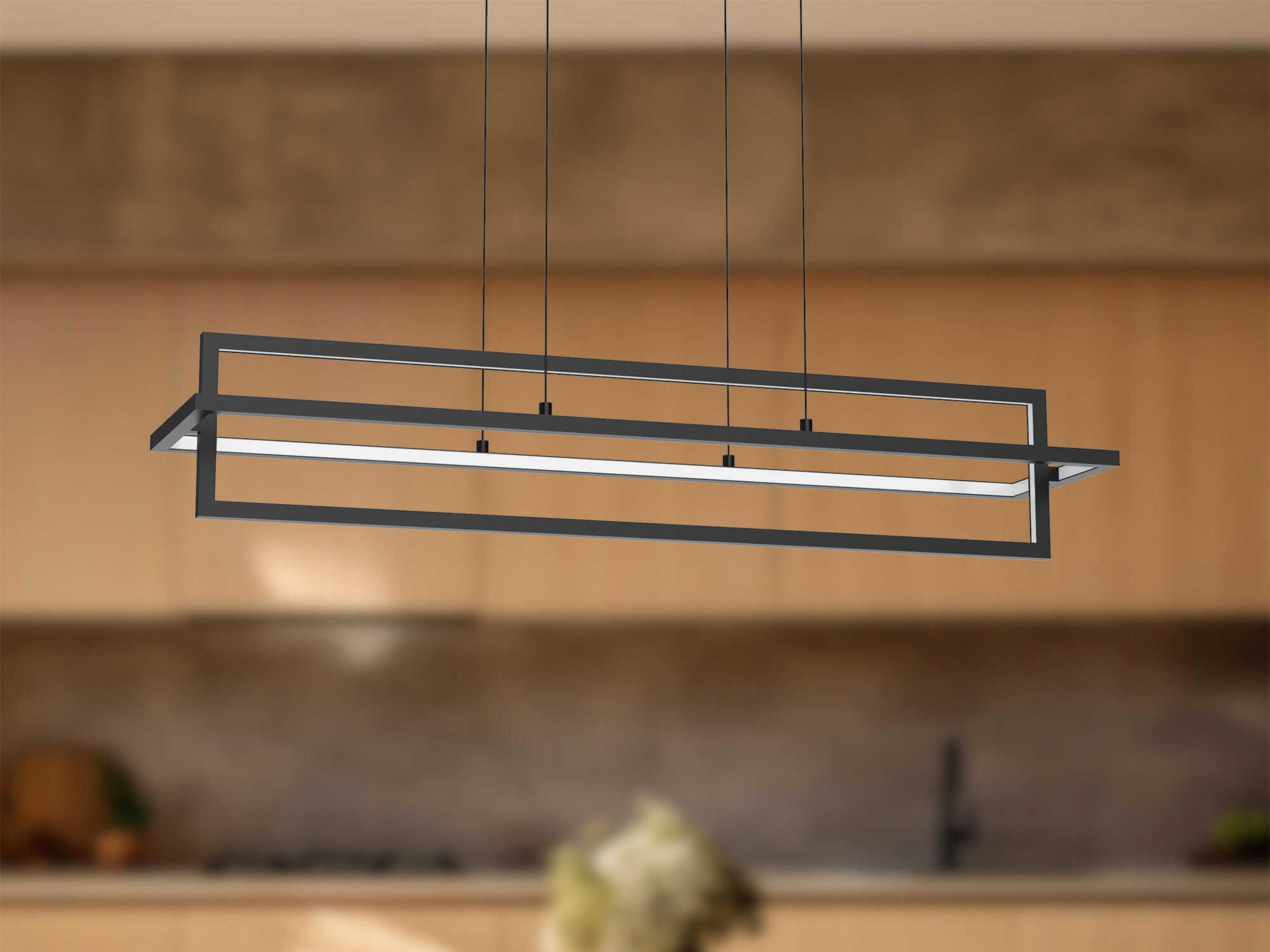 Kuzco Lighting Mondrian Black Geometric Linear Island Pendant