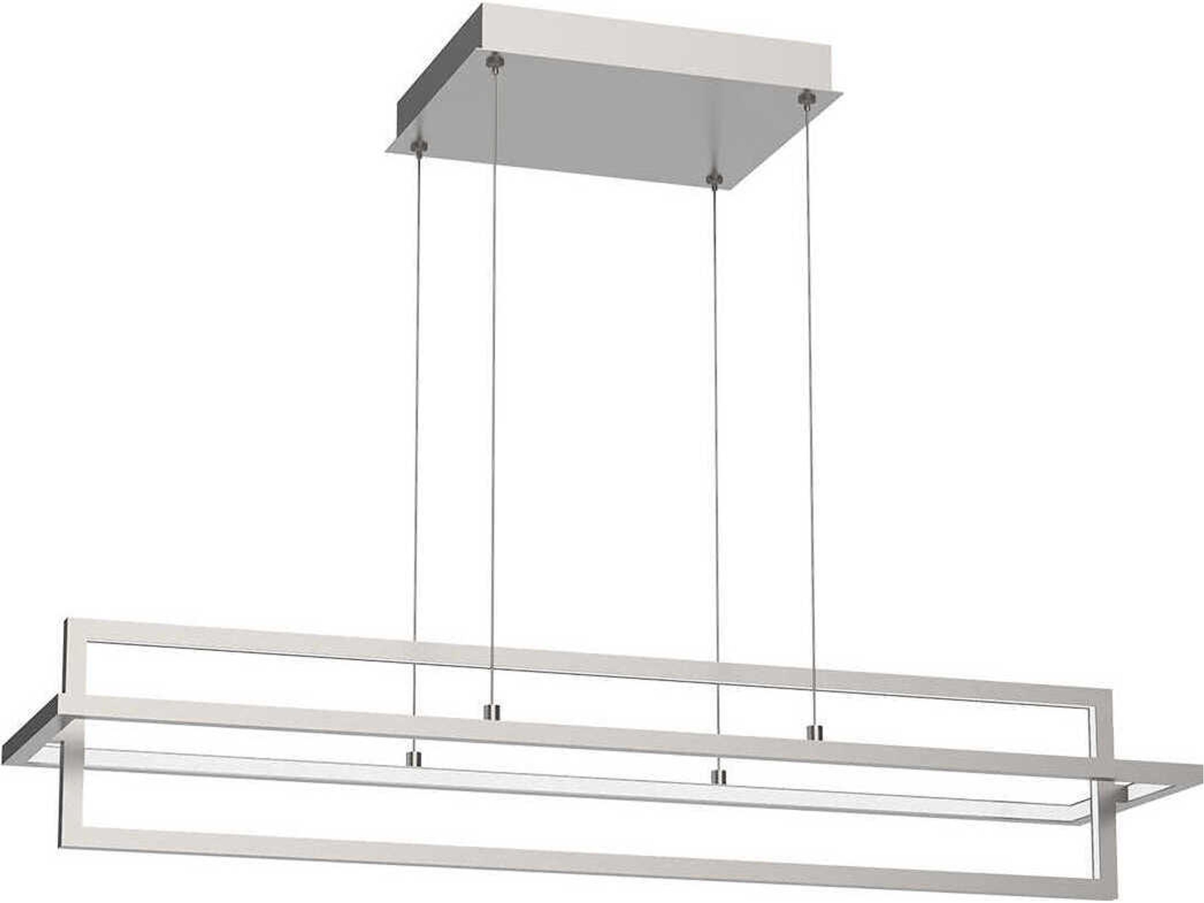 Mondrian Brushed Nickel Geometric Linear Island Pendant