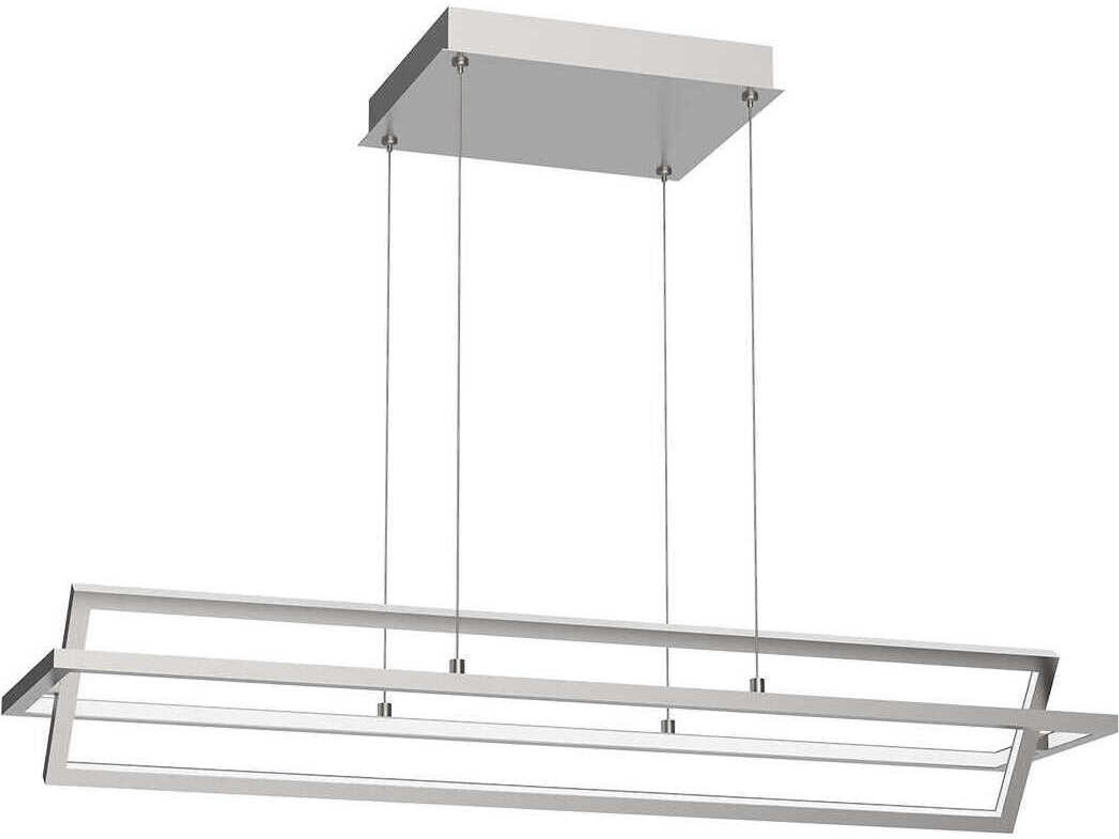 Kuzco Lighting Mondrian Brushed Nickel Geometric Linear Island Pendant