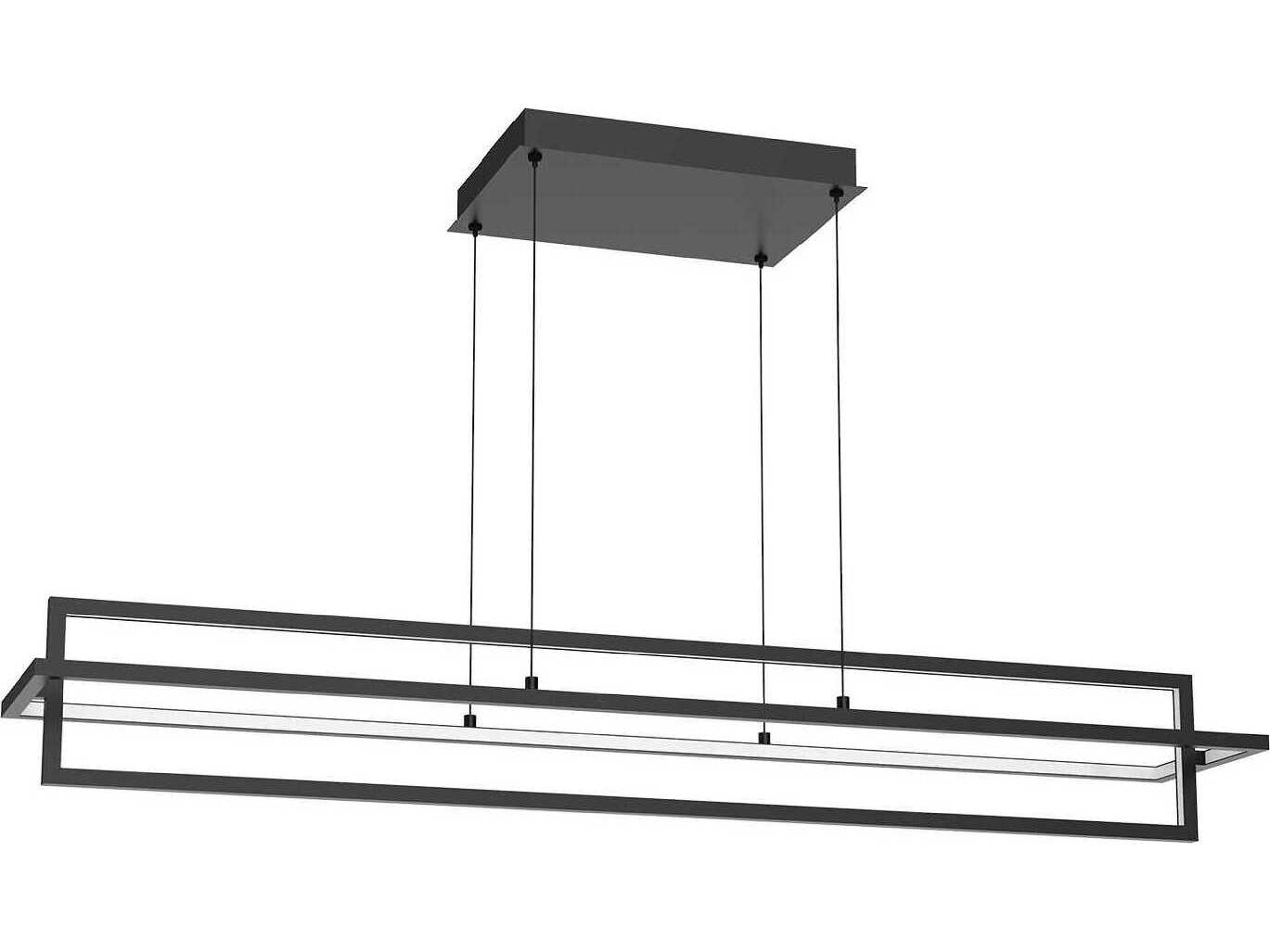 Mondrian Black Geometric Linear Island Pendant