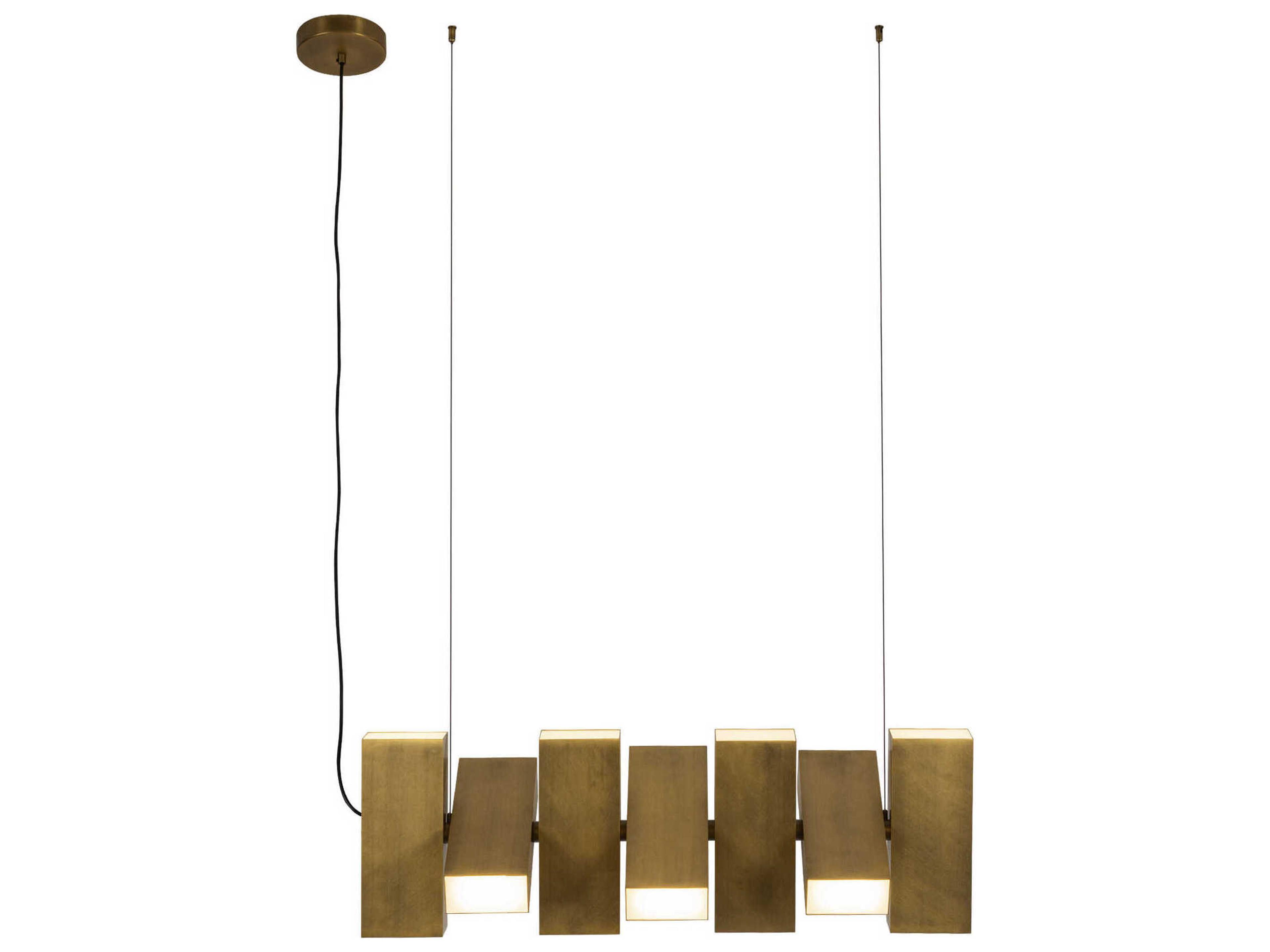 Kuzco Lighting Domino Vintage Brass Geometric Island Pendant