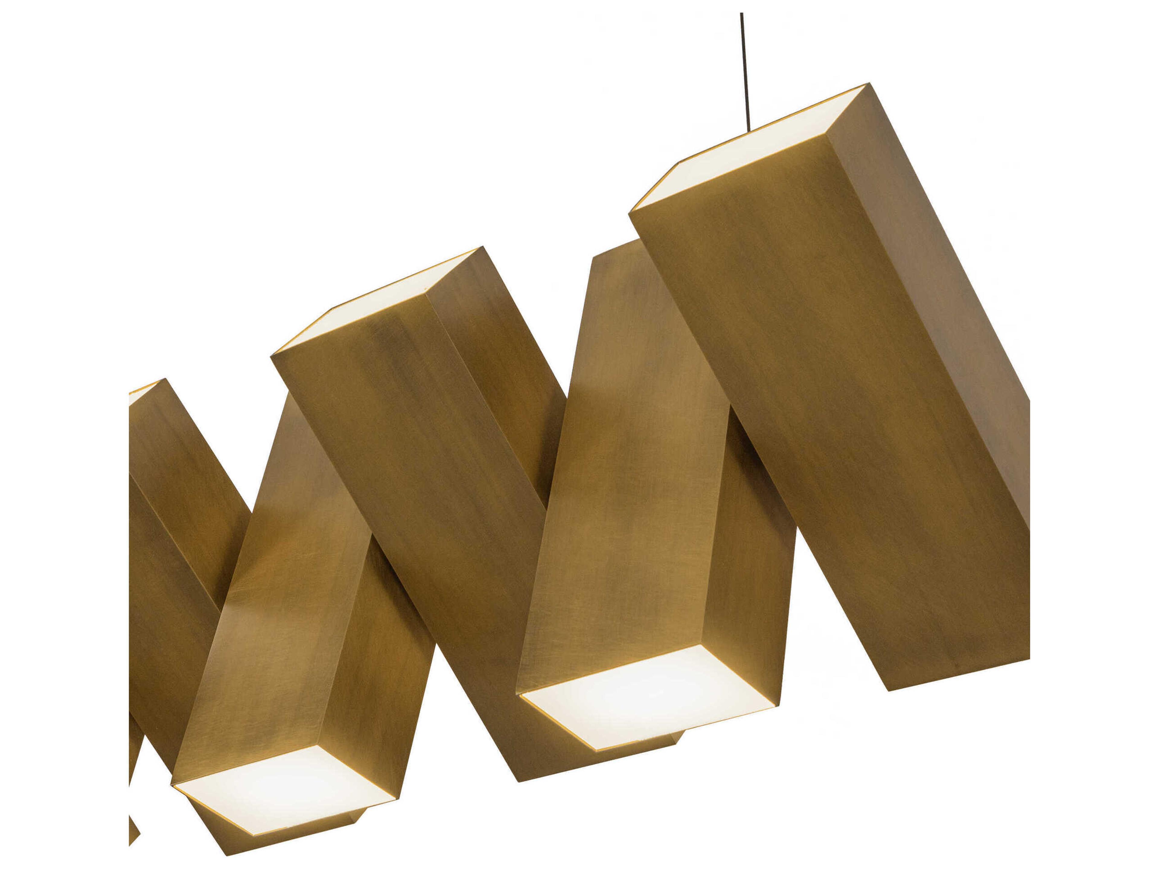 Kuzco Lighting Domino Vintage Brass Geometric Island Pendant