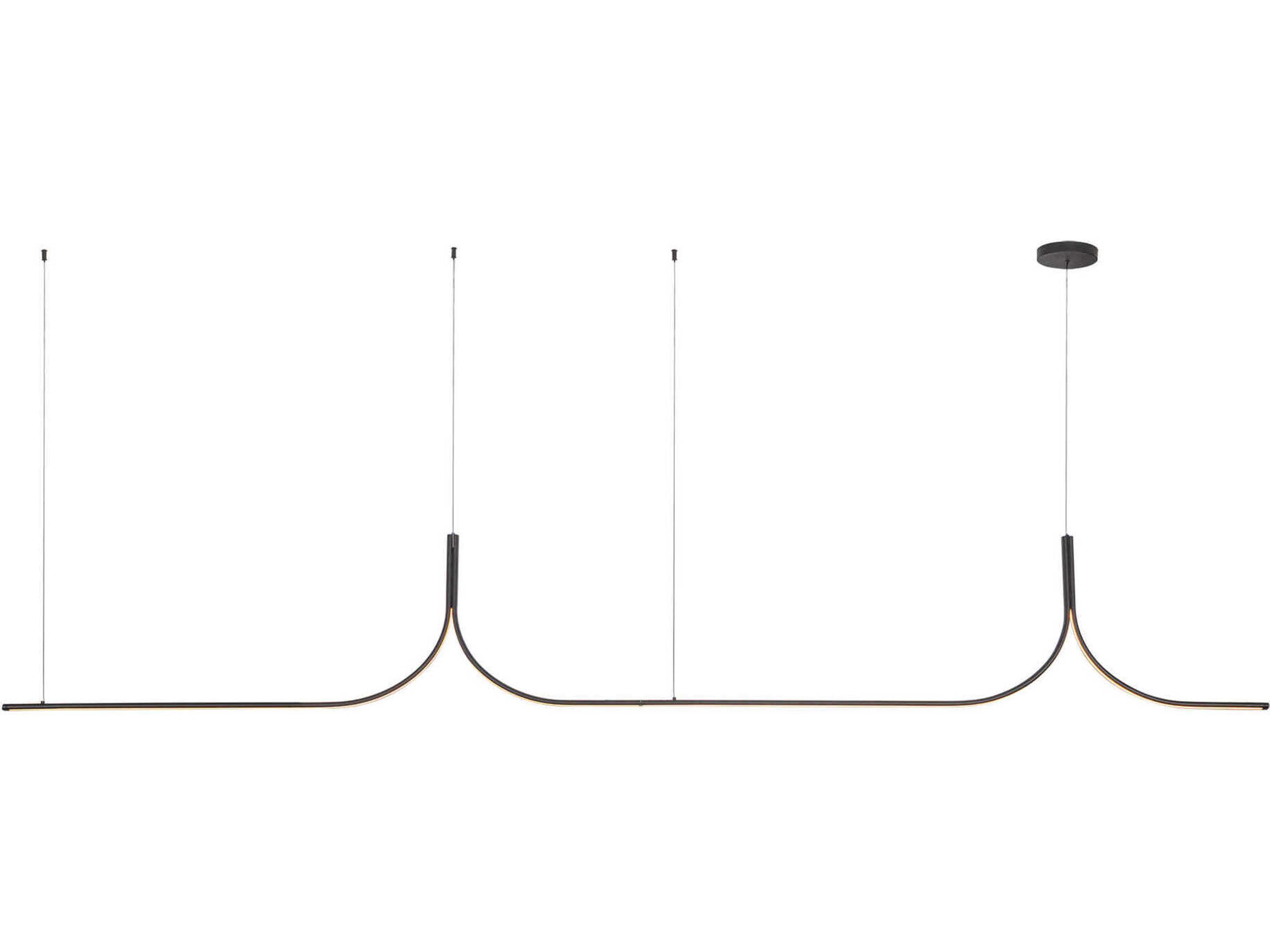 Kuzco Lighting Thread Black Linear Island Pendant
