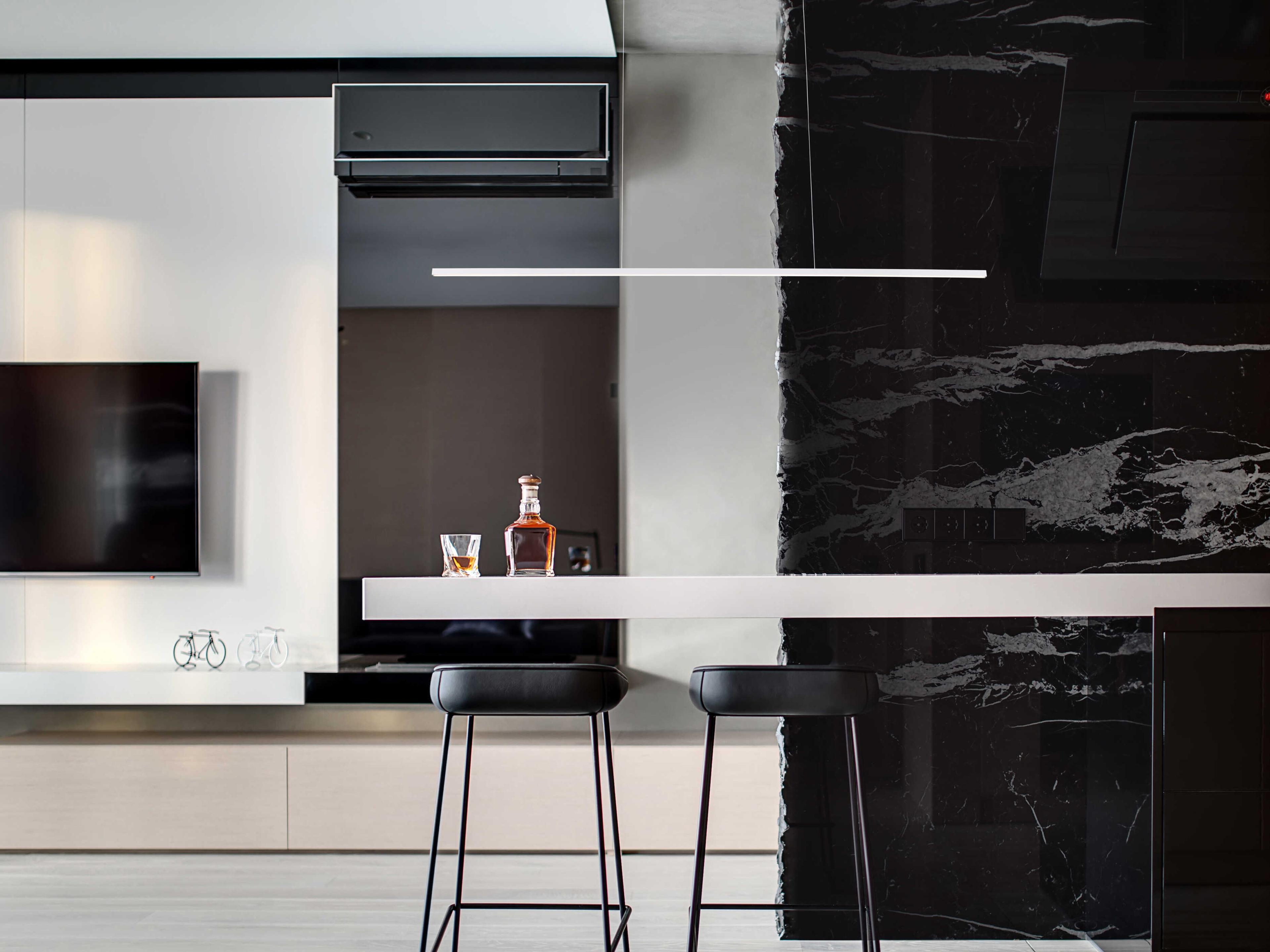 Kuzco Lighting Vega Minor White Linear Island Pendant