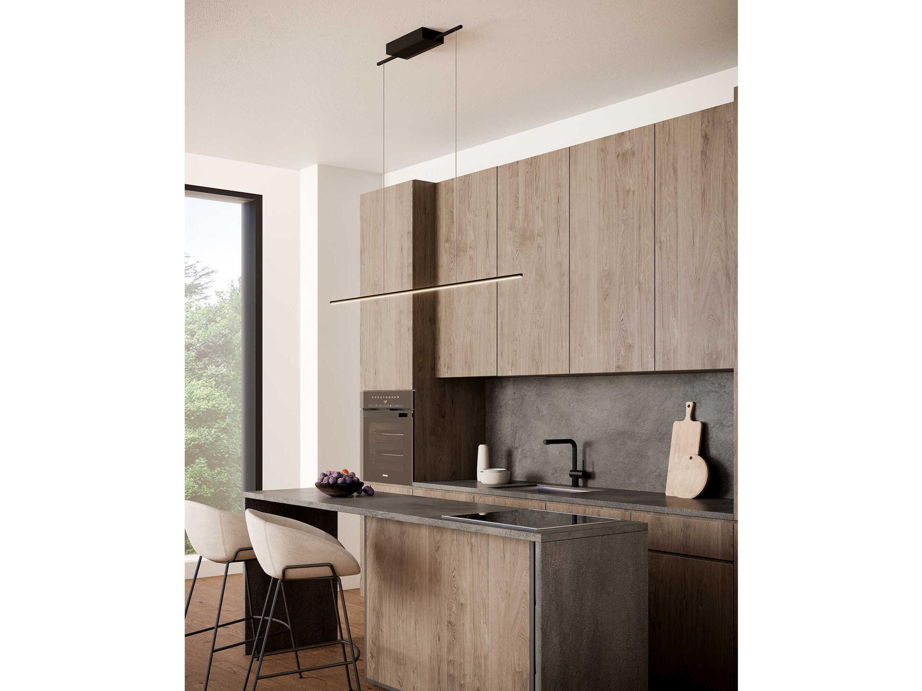 Kuzco Lighting Vega Minor Black Linear Island Pendant