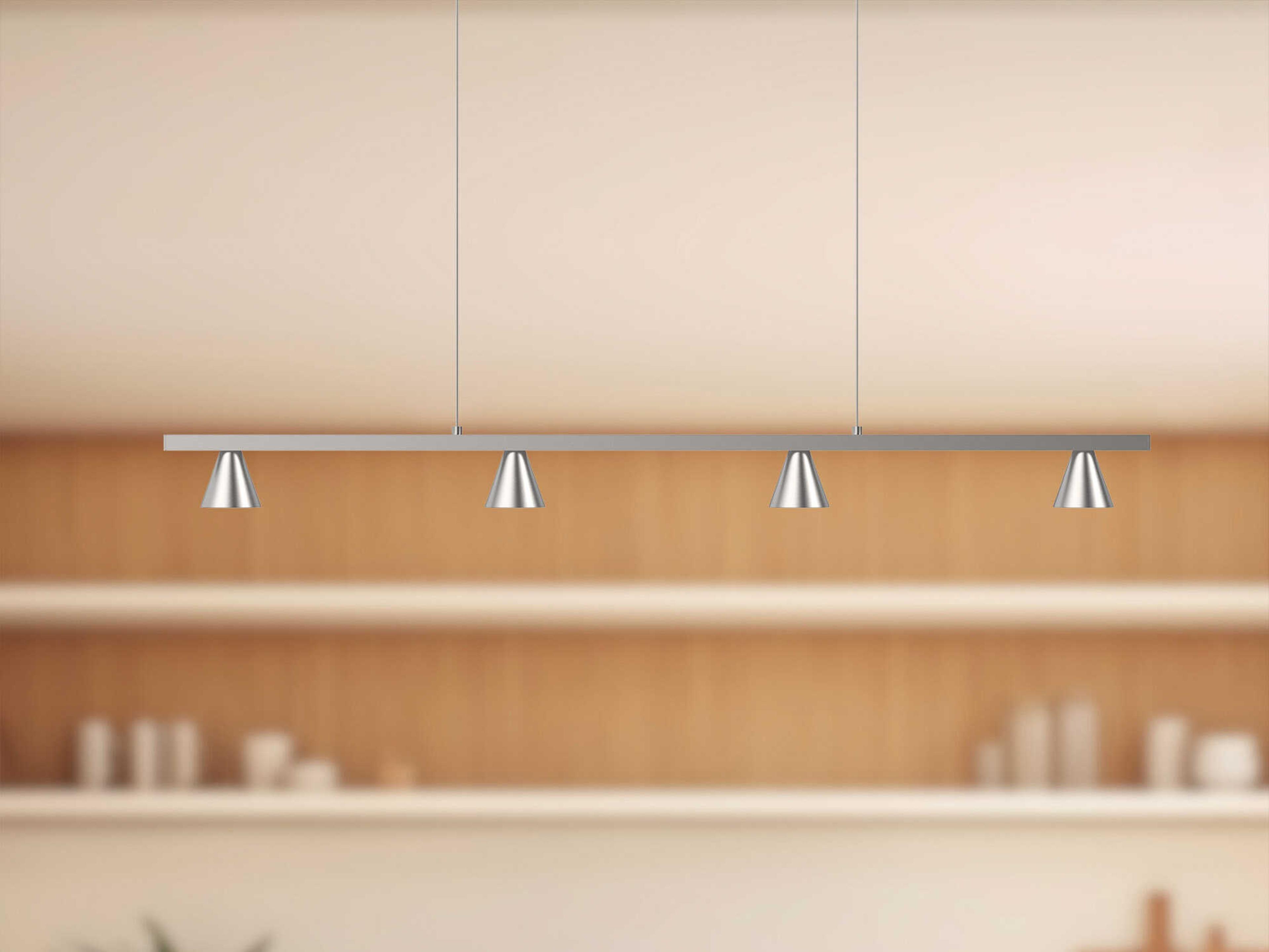 Kuzco Lighting Dune Brushed Nickel Linear Island Pendant