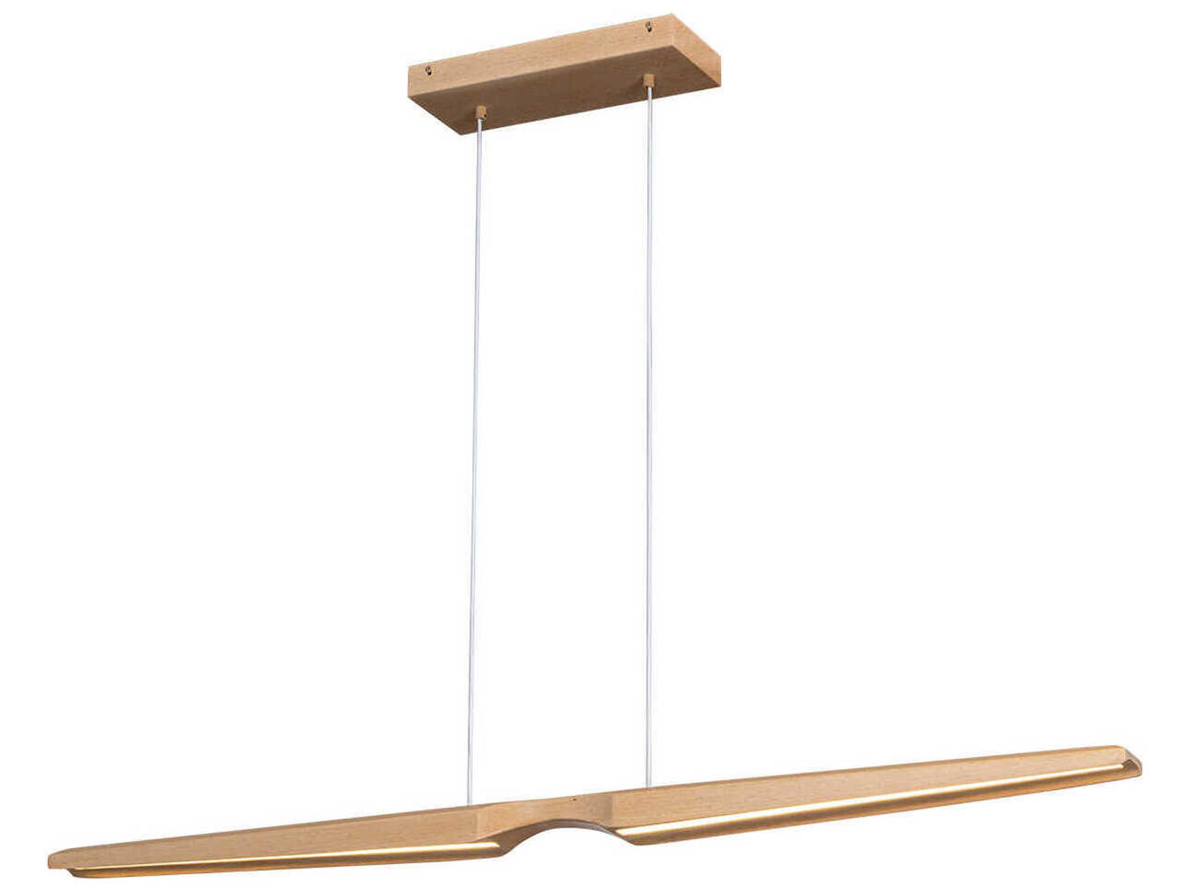 Kuzco Lighting Dakota Beech Wood Brown Linear Island Pendant