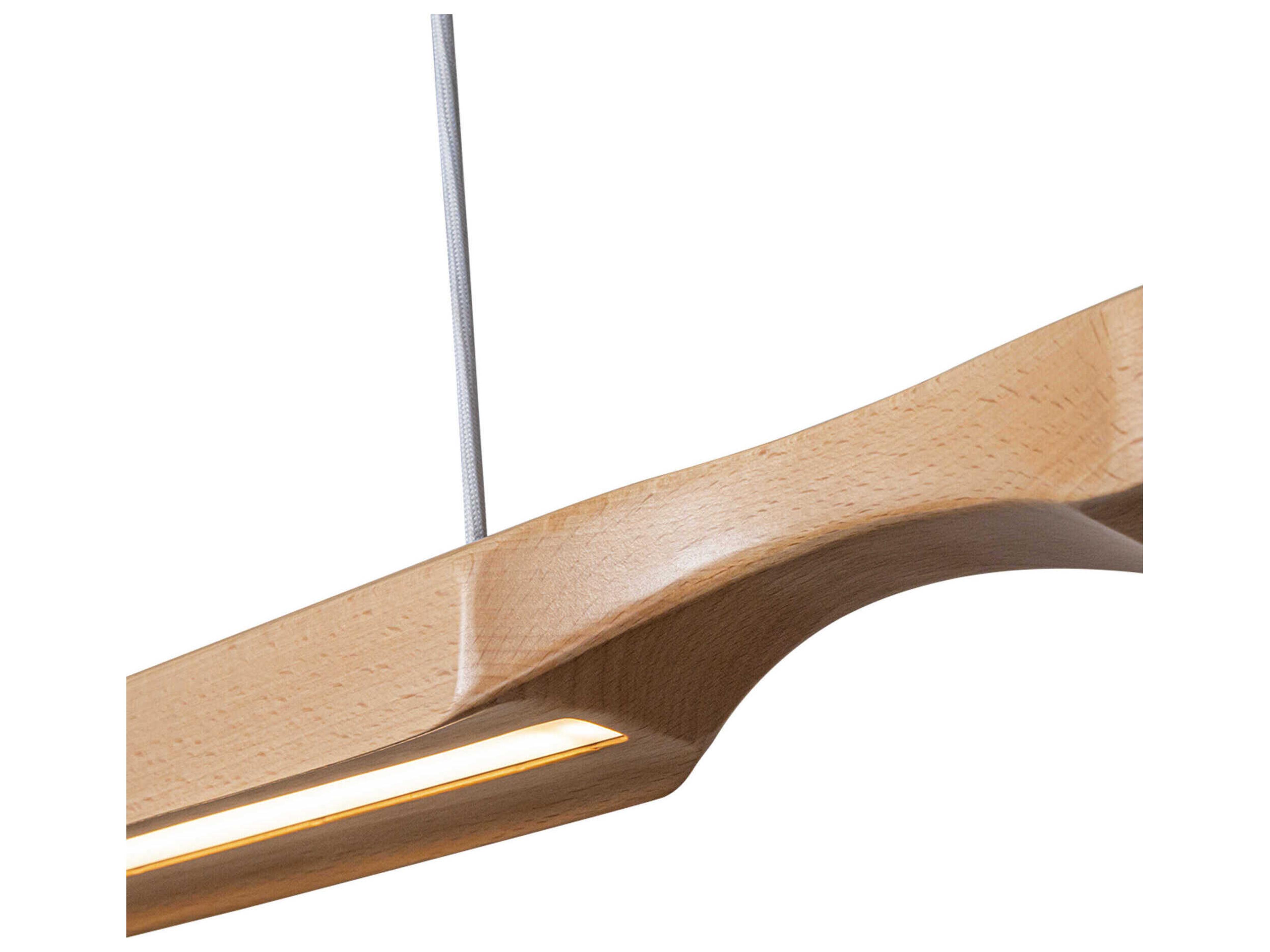 Kuzco Lighting Dakota Beech Wood Brown Linear Island Pendant