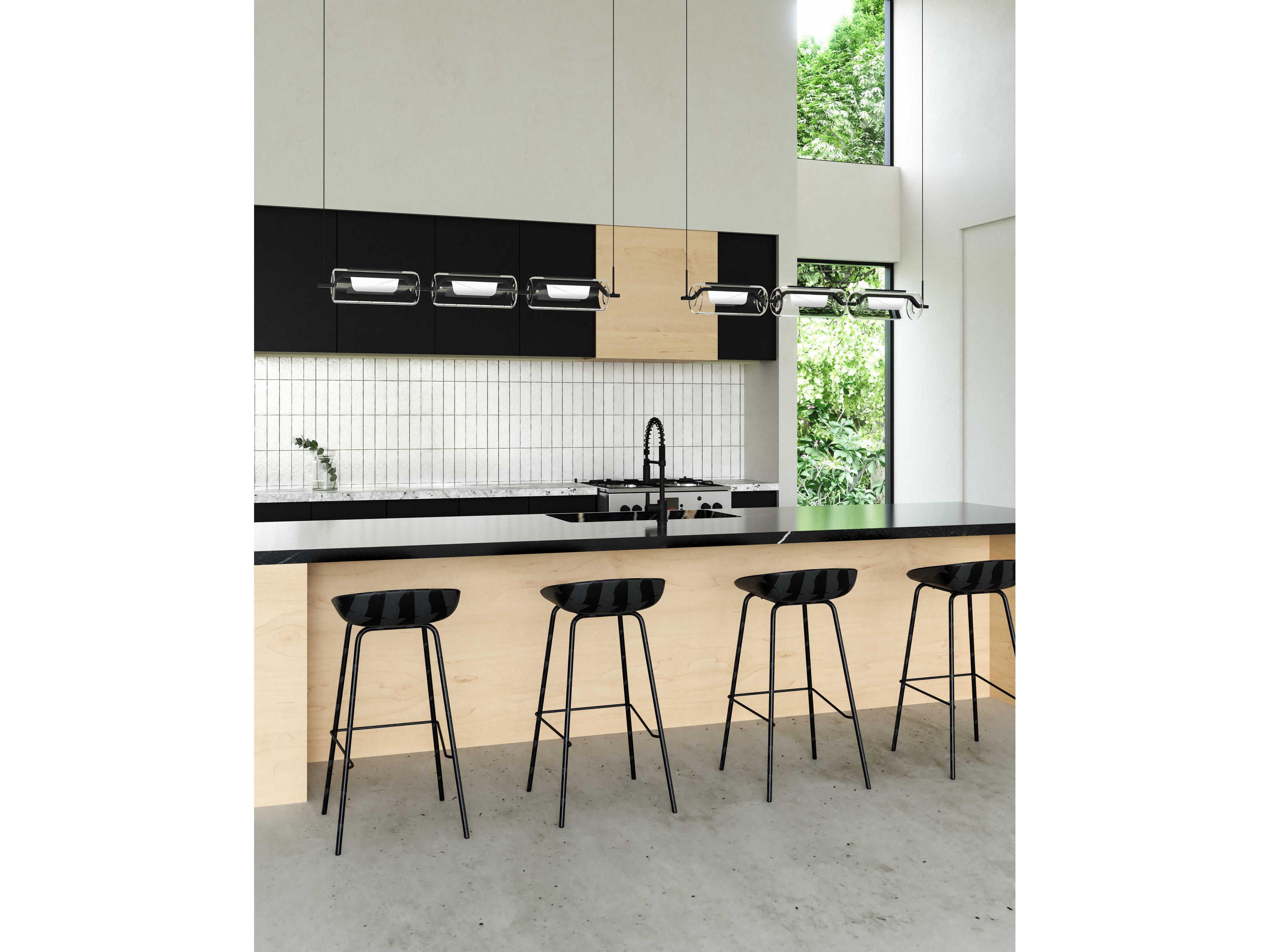 Kuzco Lighting Hilo Black Linear Island Pendant
