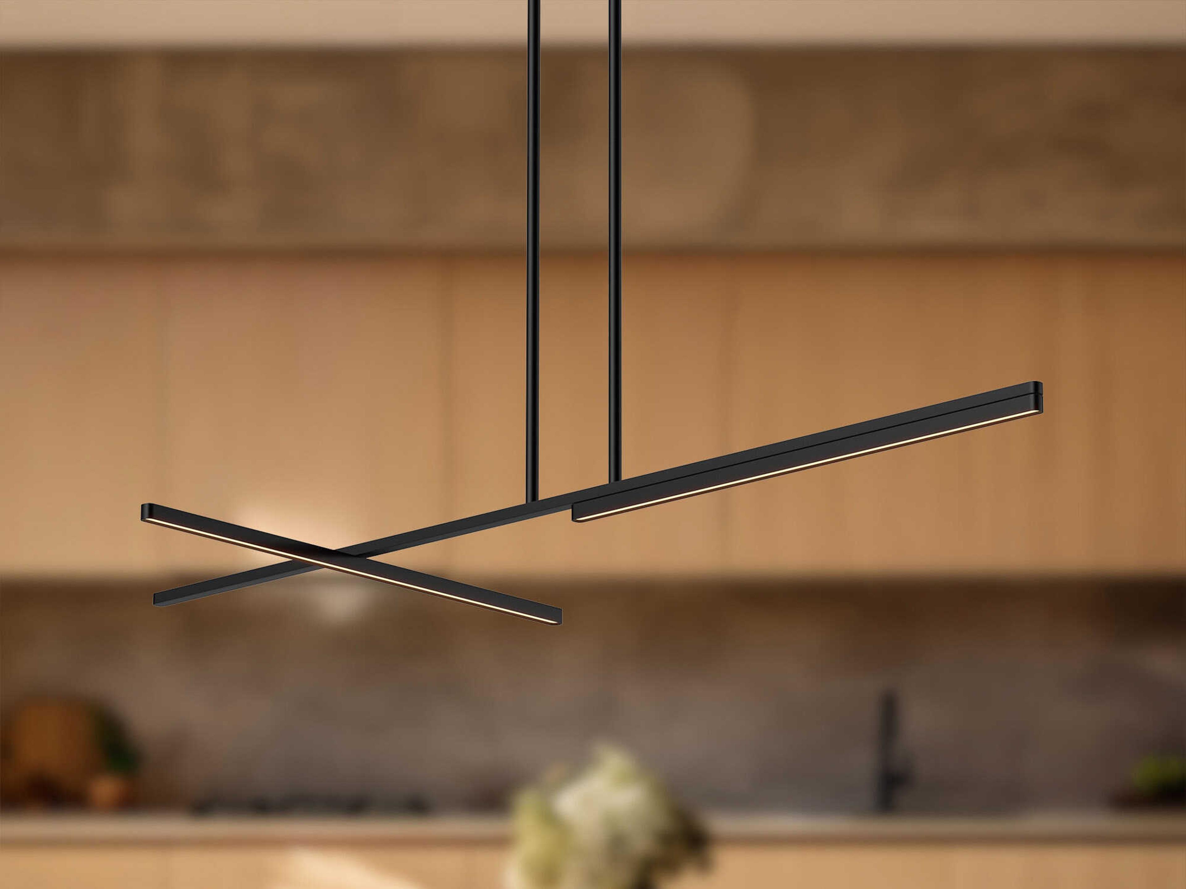 Kuzco Lighting Shift Black Linear Island Pendant