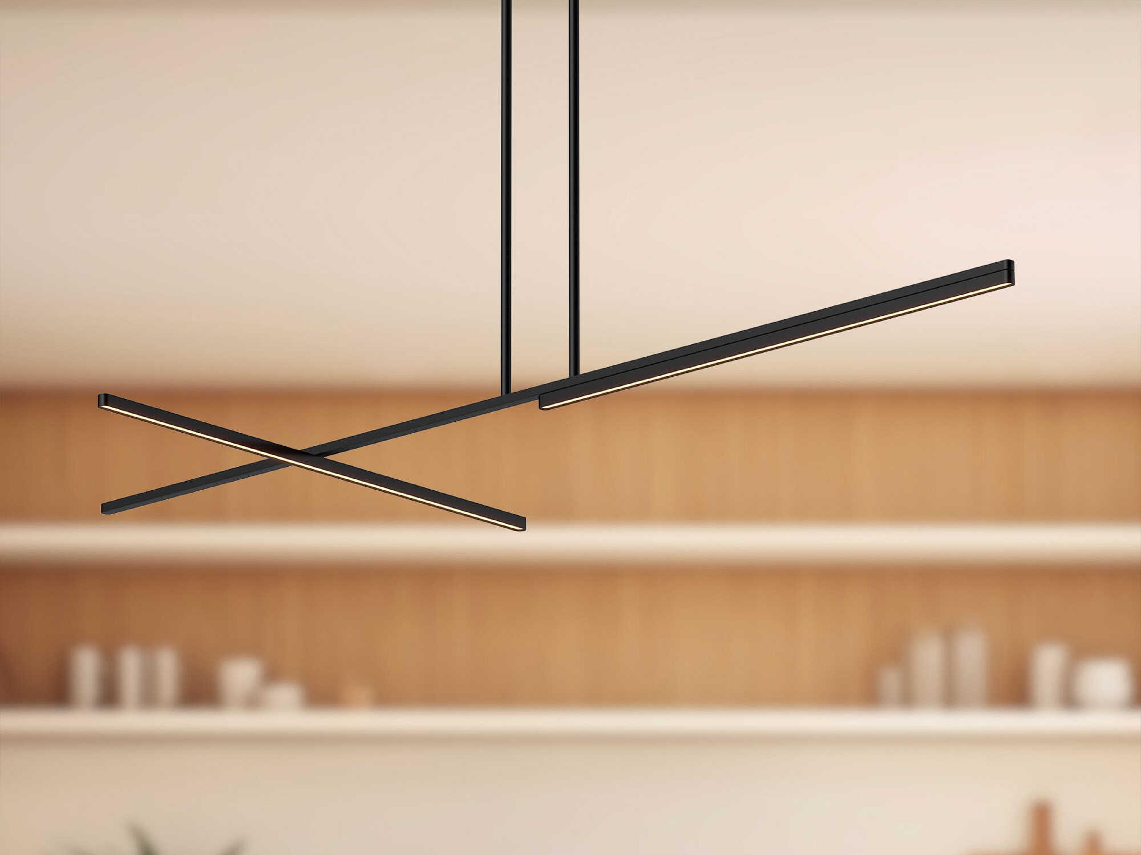 Kuzco Lighting Shift Black Linear Island Pendant