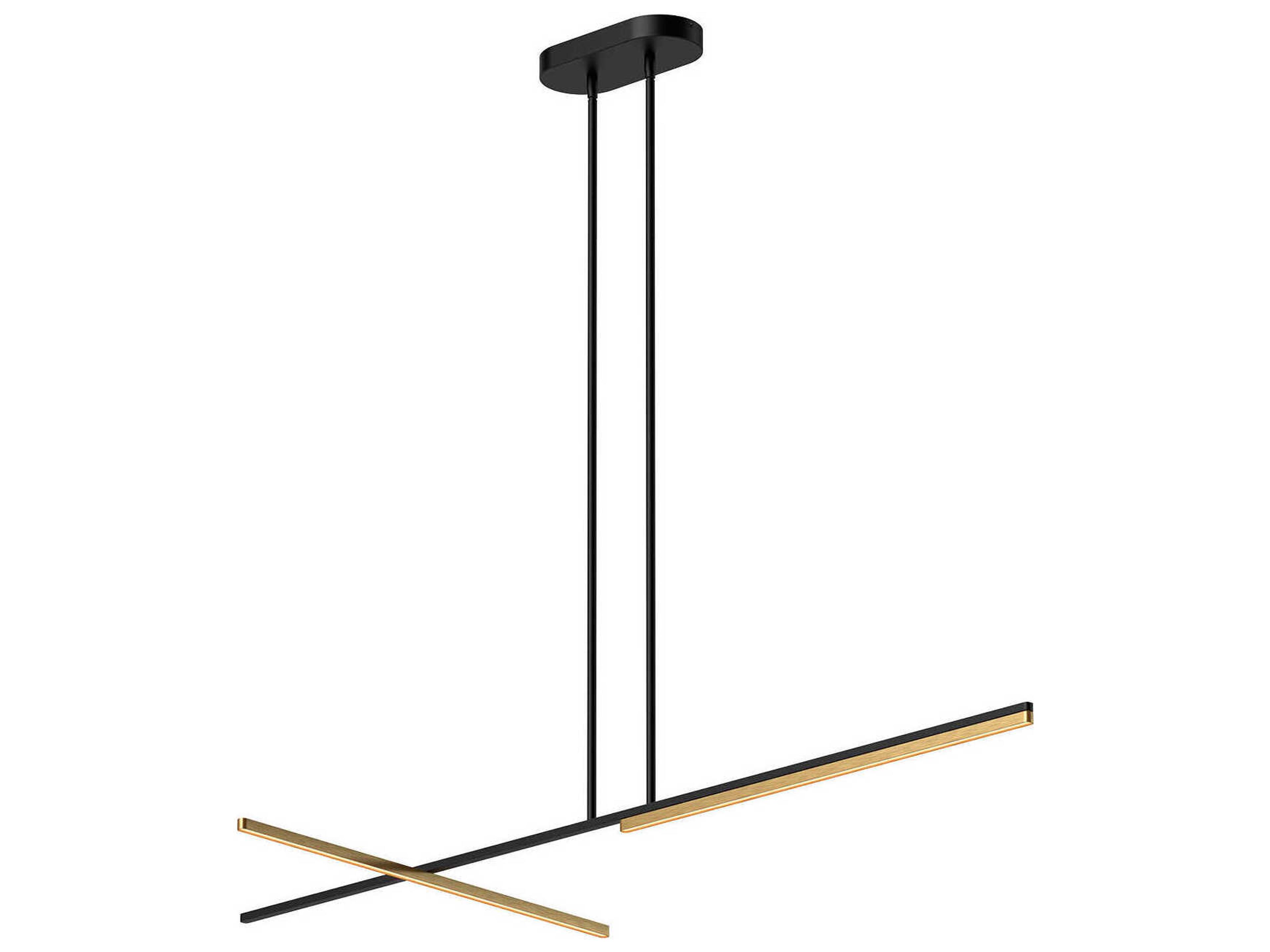 Shift Black Brushed Gold Linear Island Pendant