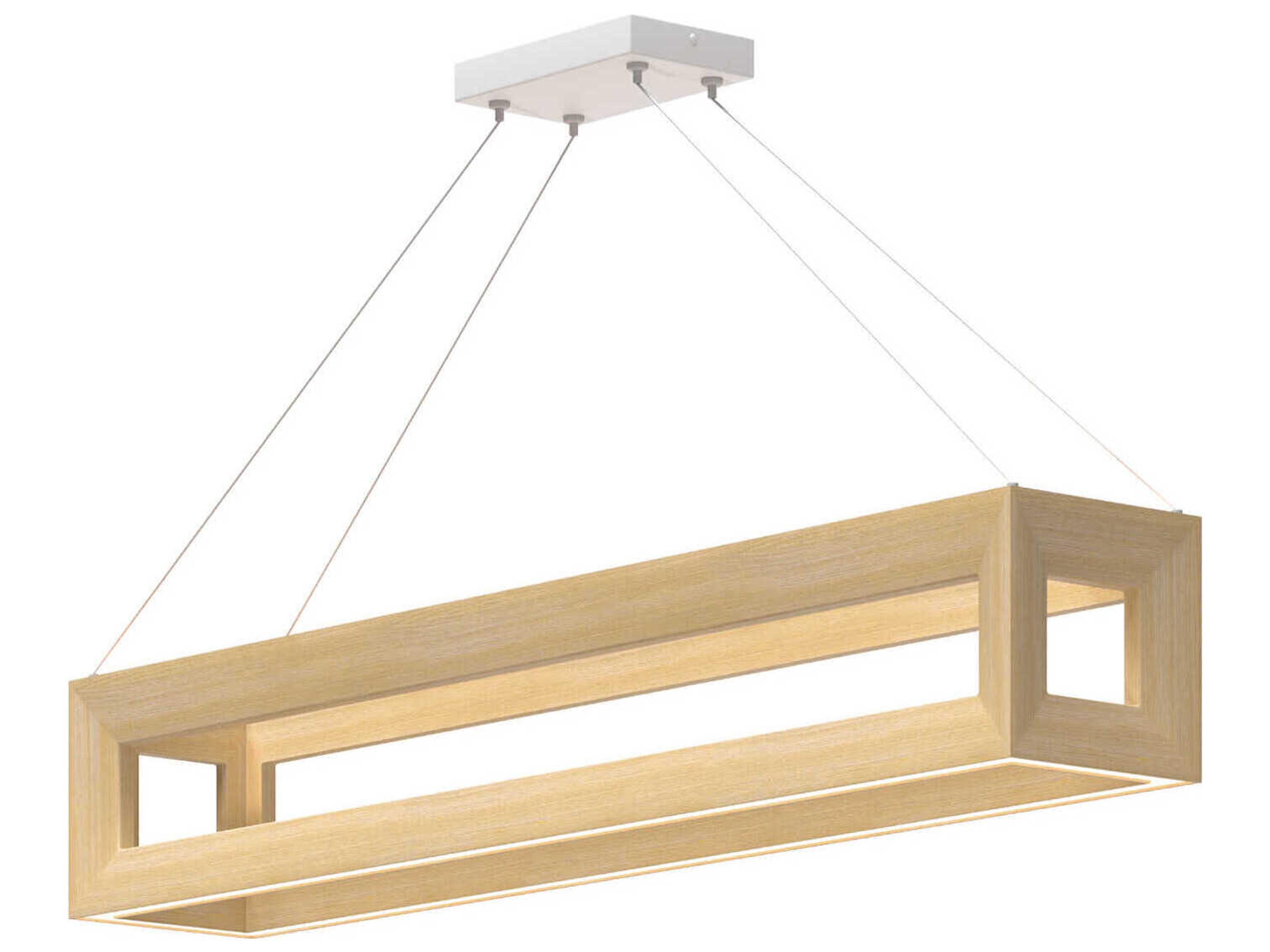 Morina White Oak Geometric Linear Island Pendant