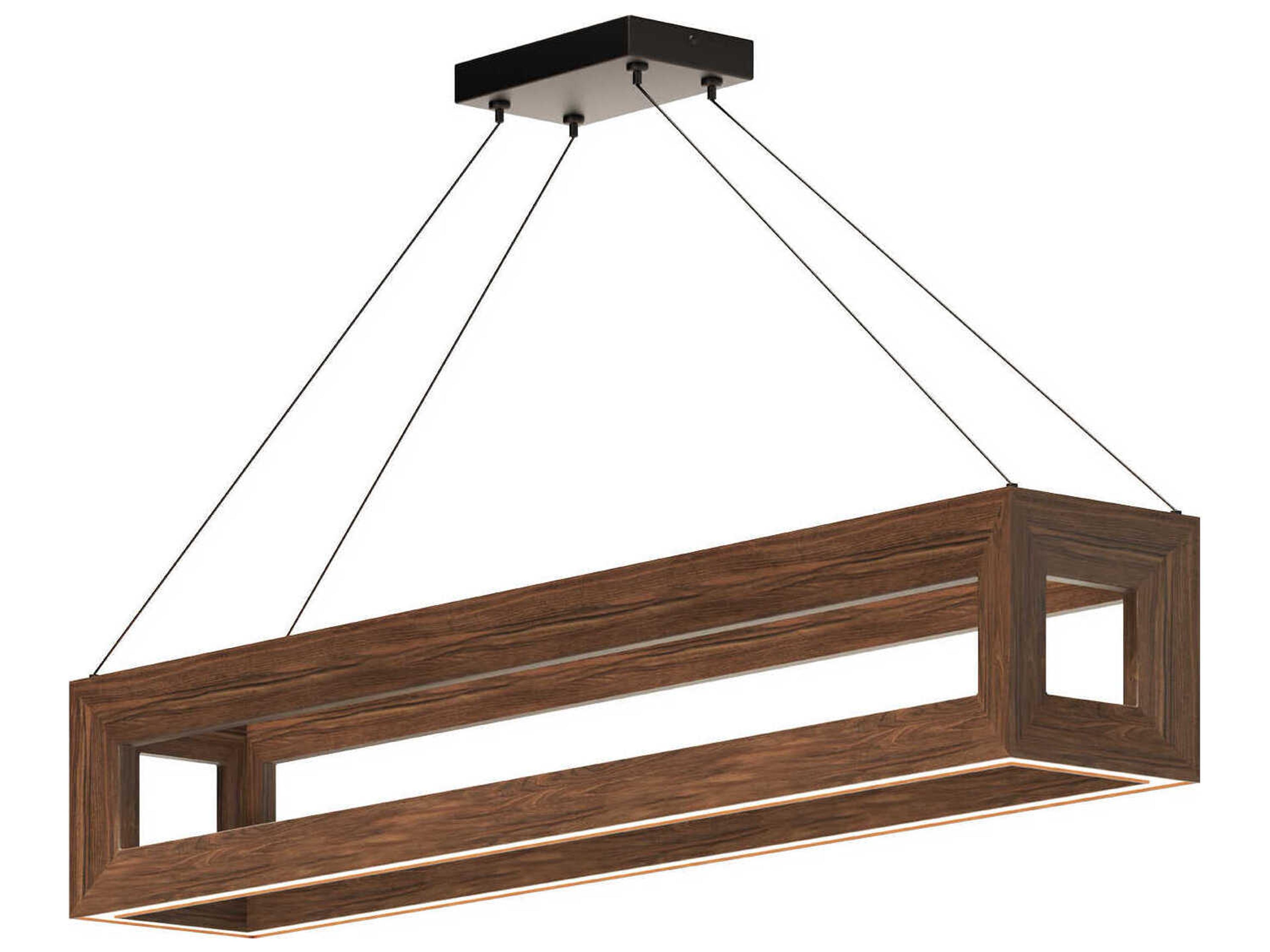 Morina Walnut Brown Geometric Linear Island Pendant