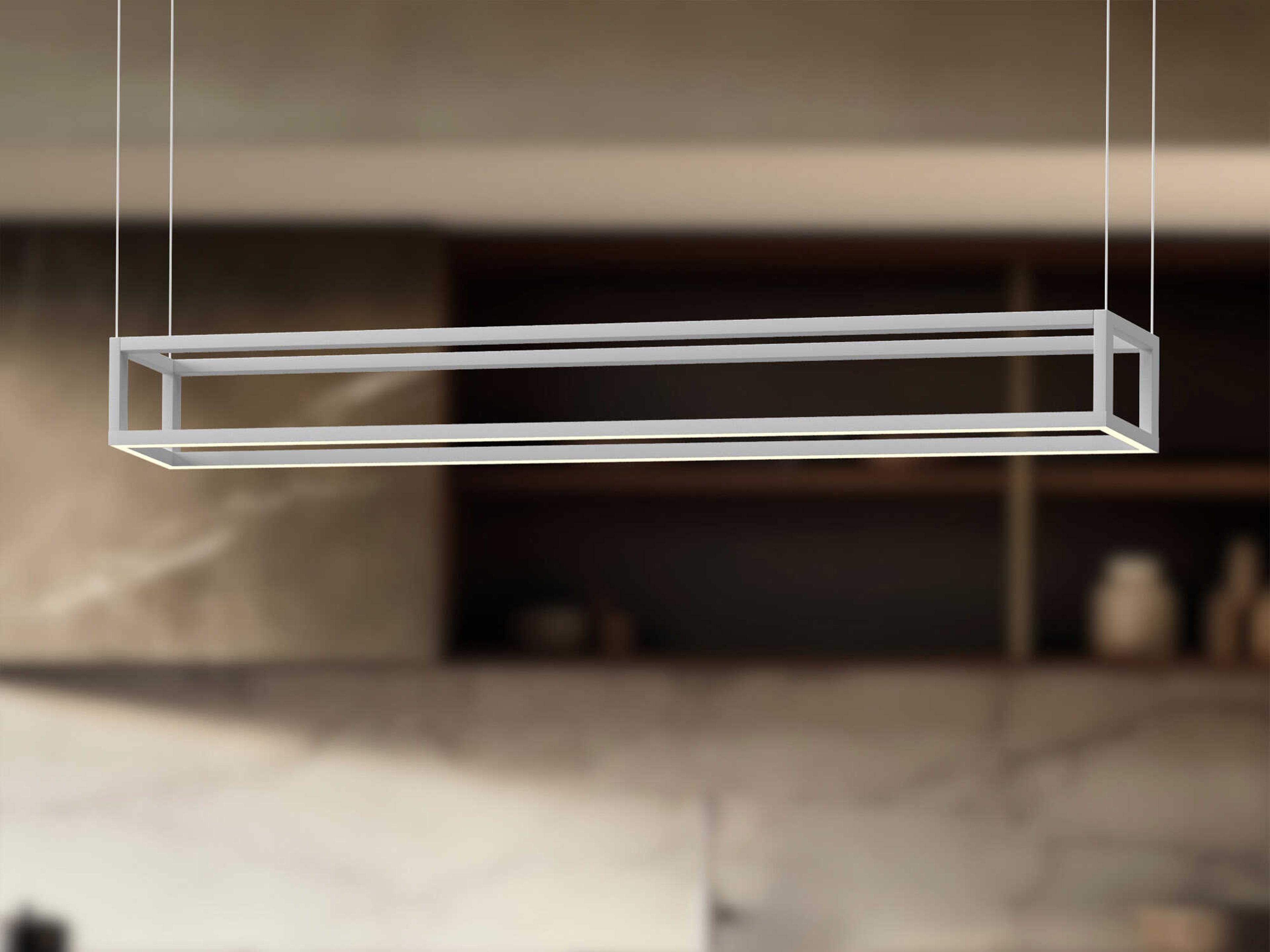 Kuzco Lighting Plaza White Geometric Linear Island Pendant