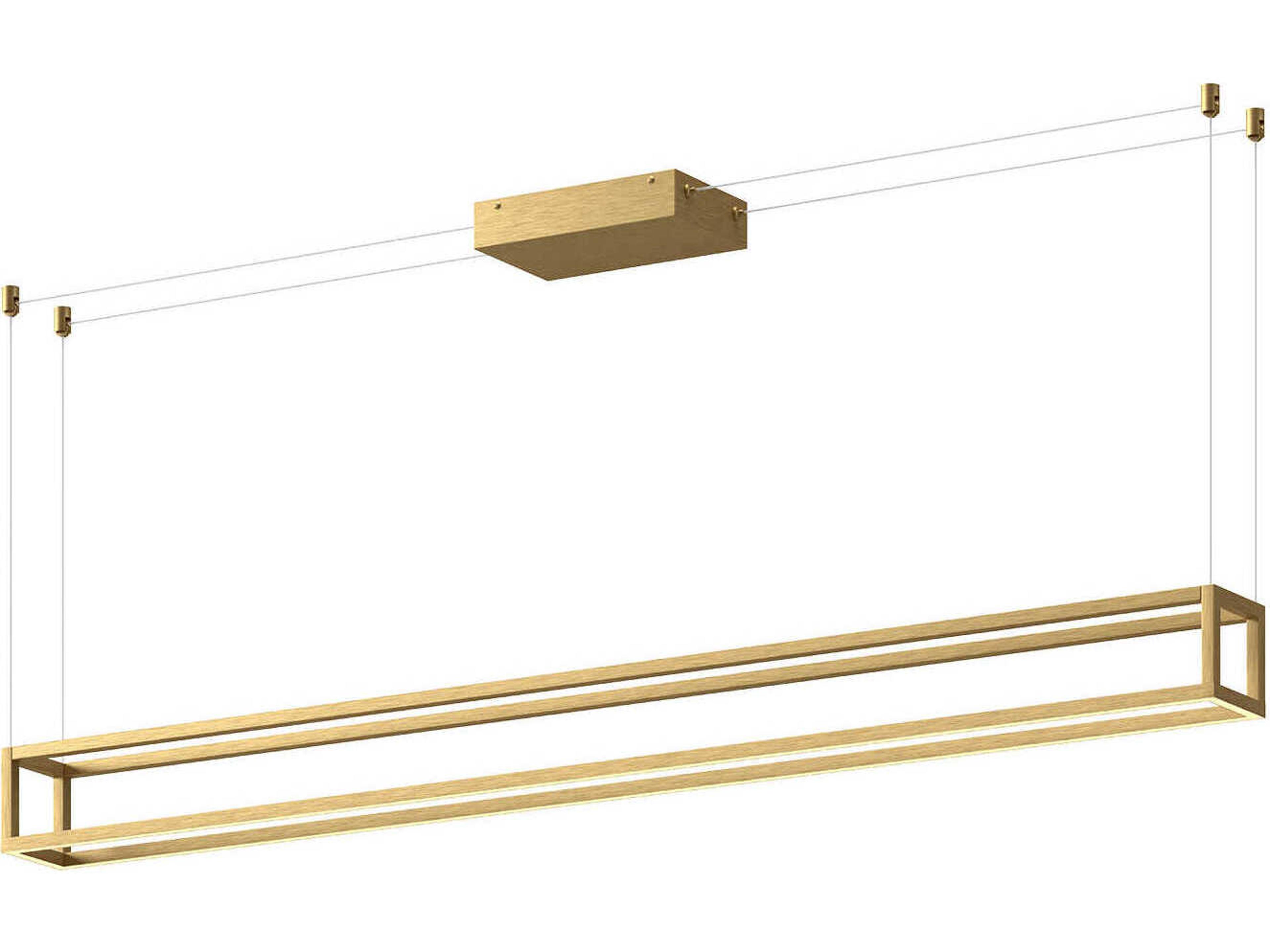 Plaza Brushed Gold Geometric Linear Island Pendant
