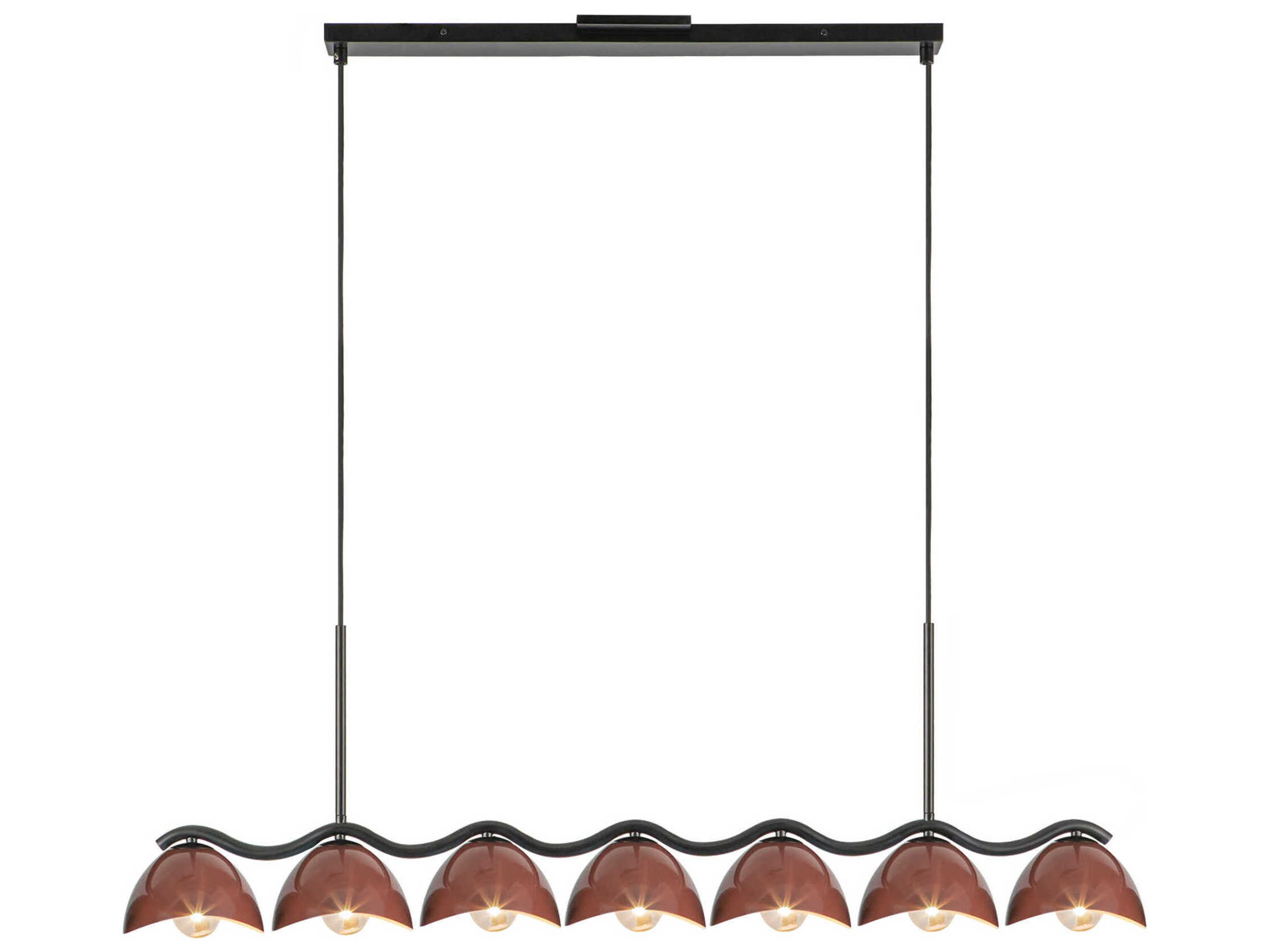 Kuzco Lighting Atlas 7-Light Black Burgundy Island Pendant