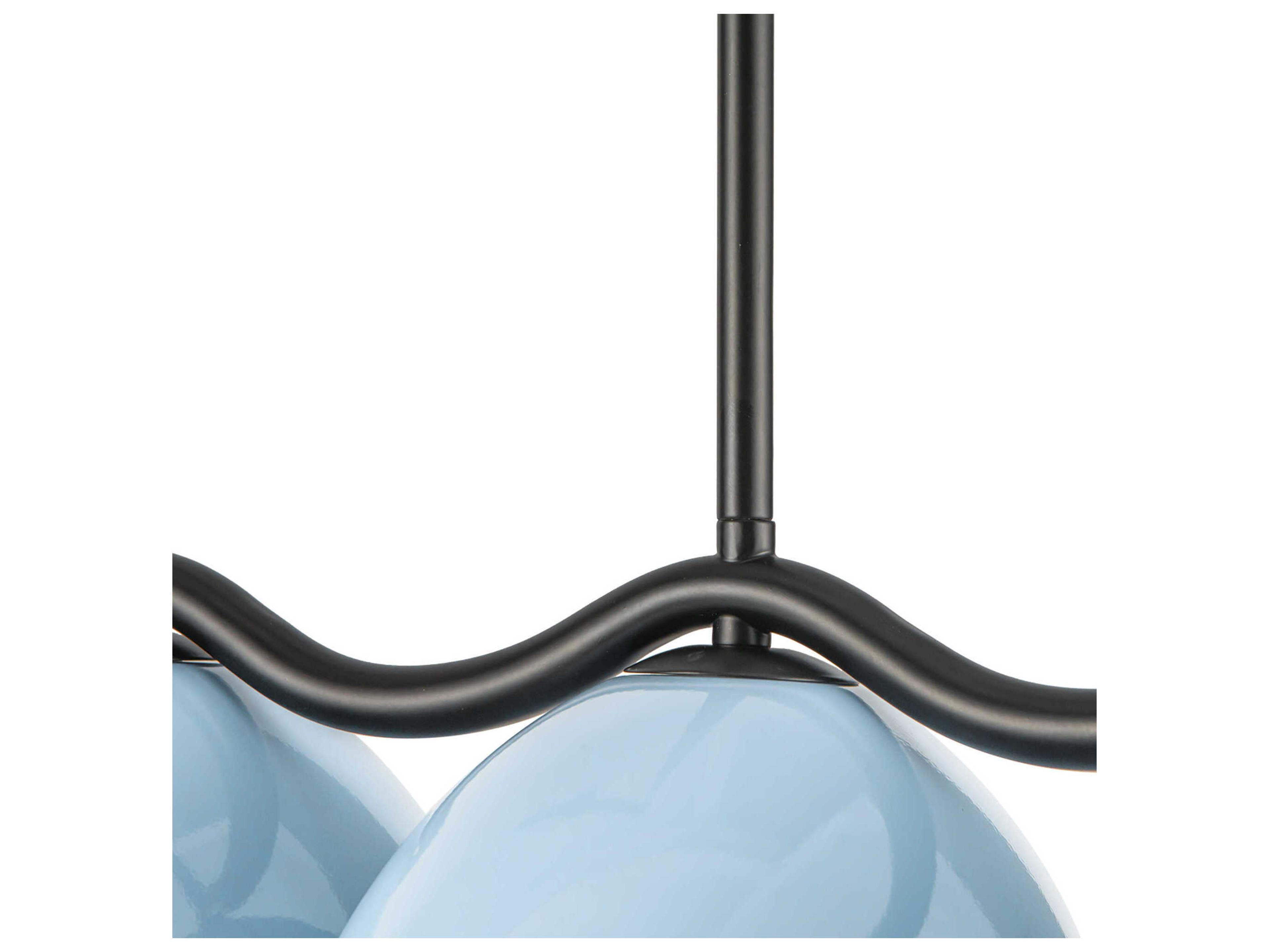 Kuzco Lighting Atlas 7-Light Black Cerulean Island Pendant