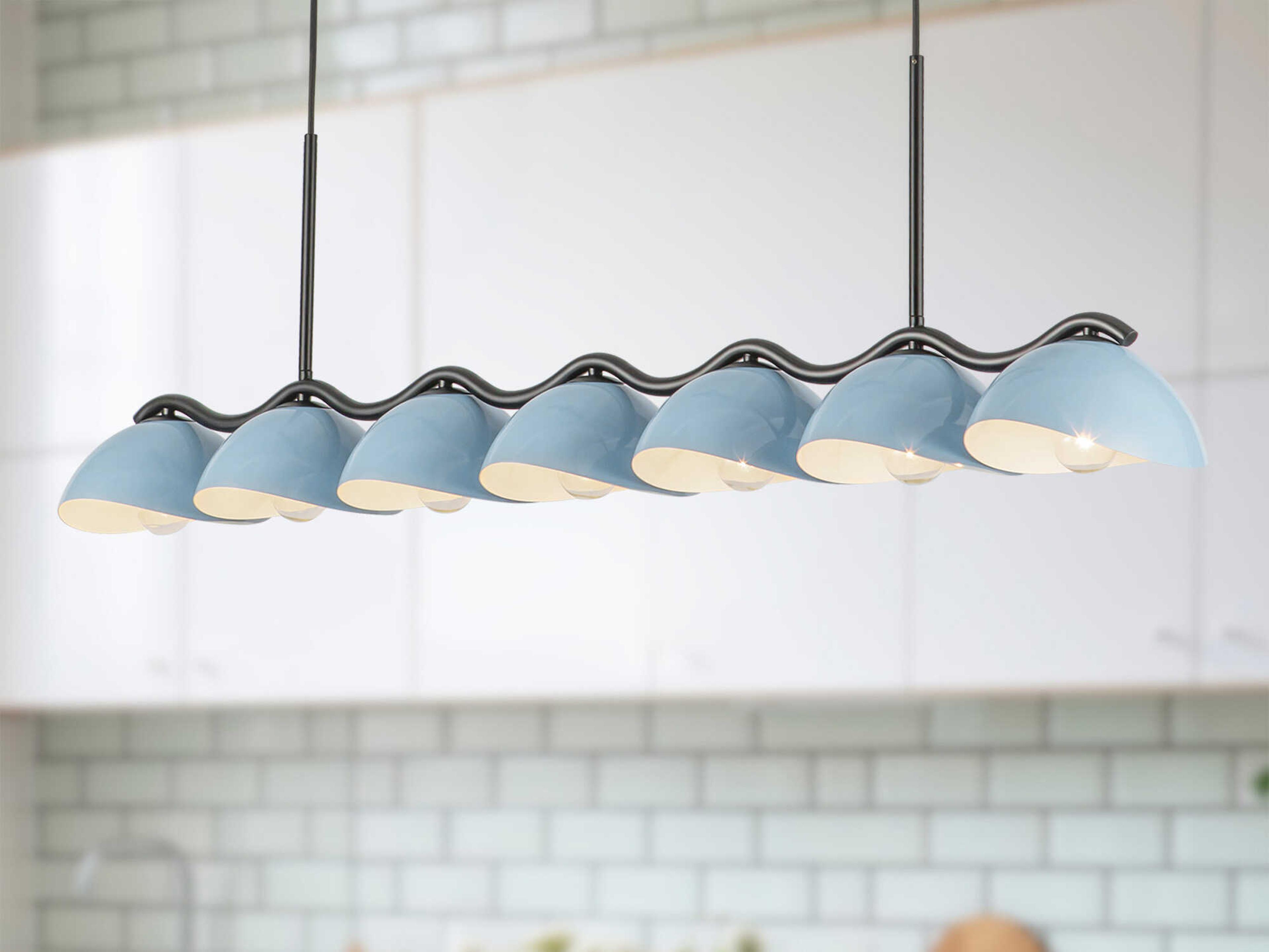 Kuzco Lighting Atlas 7-Light Black Cerulean Island Pendant