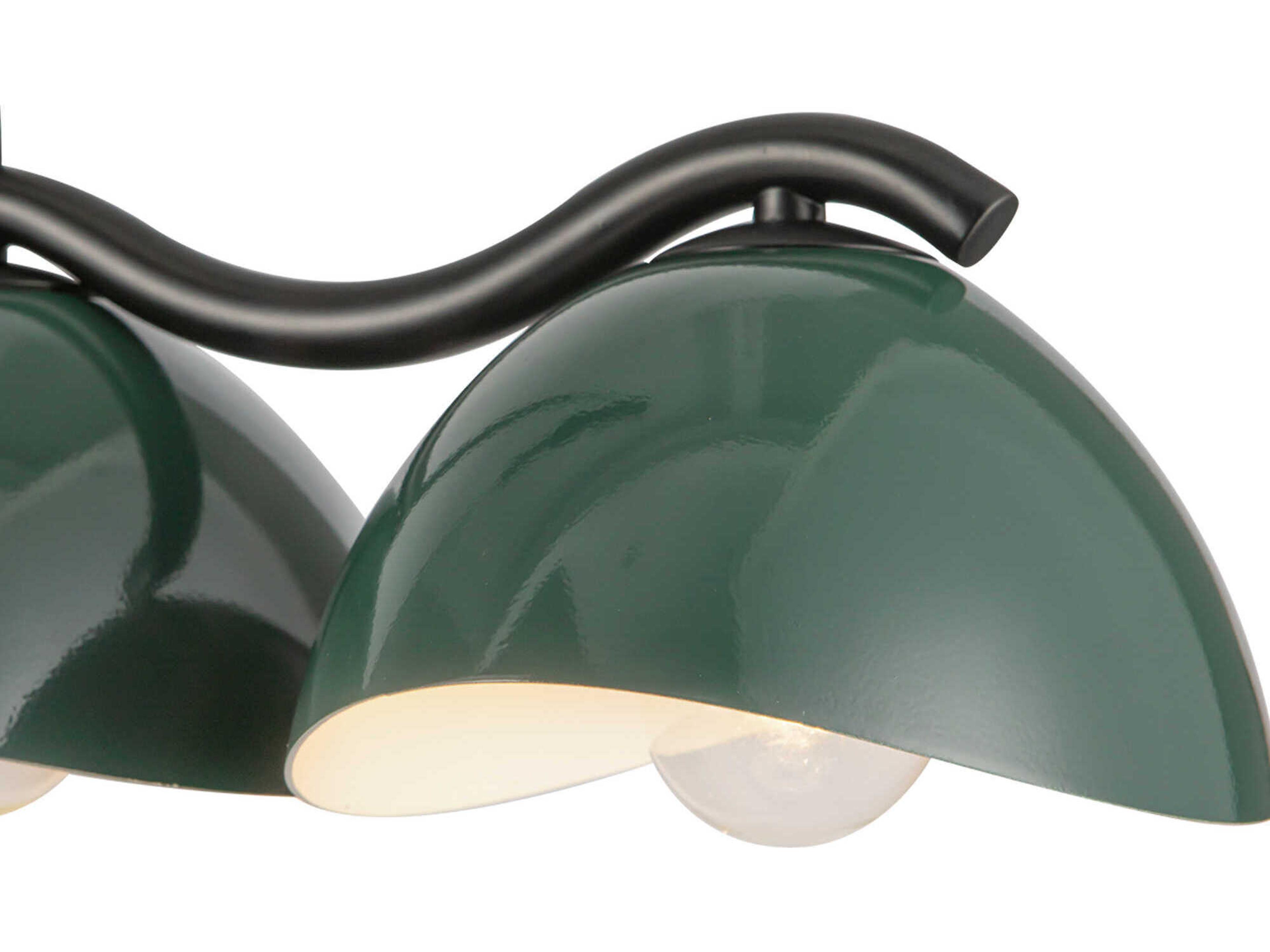 Kuzco Lighting Atlas 7-Light Black Pine Green Island Pendant