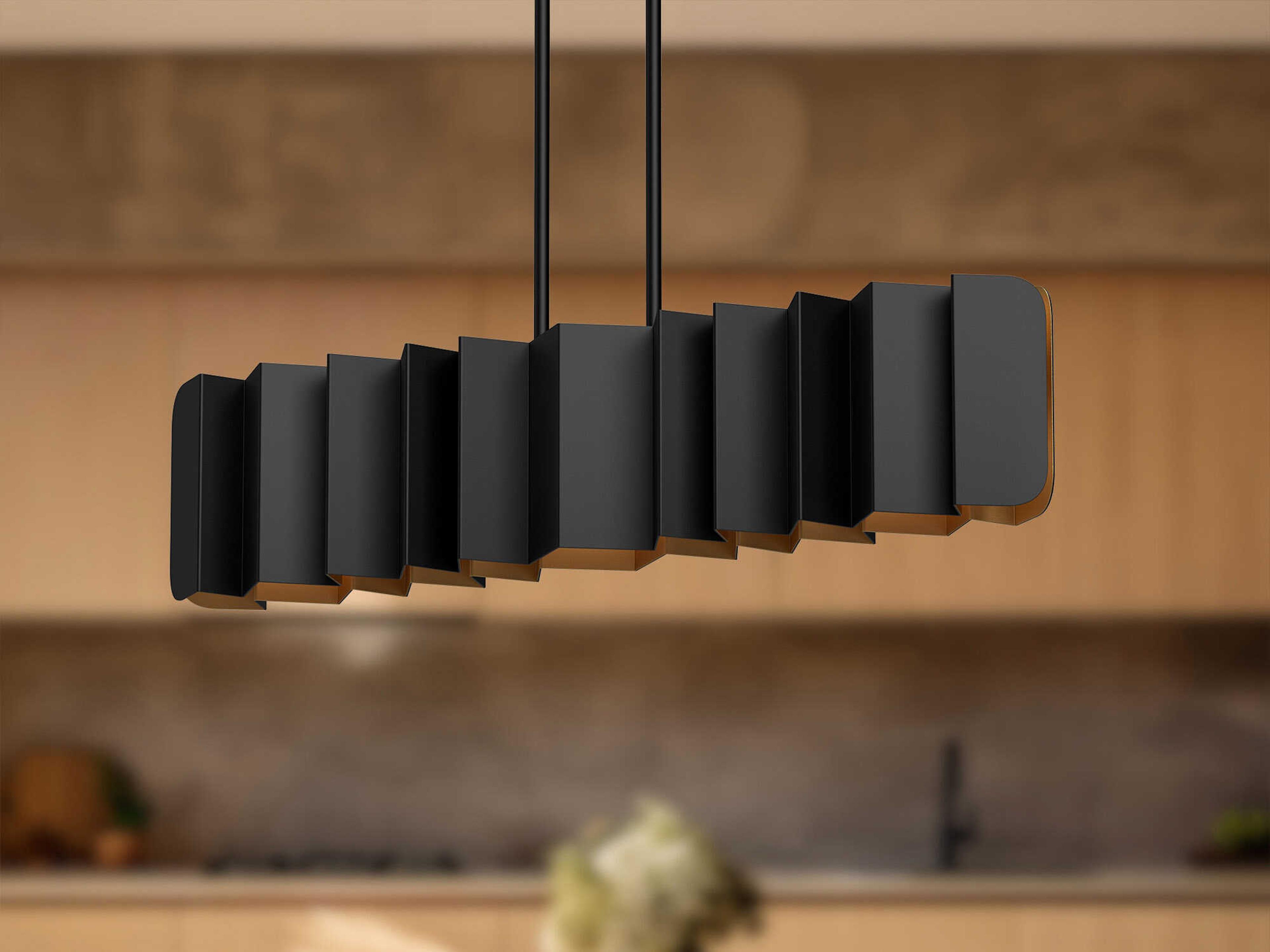 Kuzco Lighting Akira 6-Light Black Gold Geometric Island Pendant