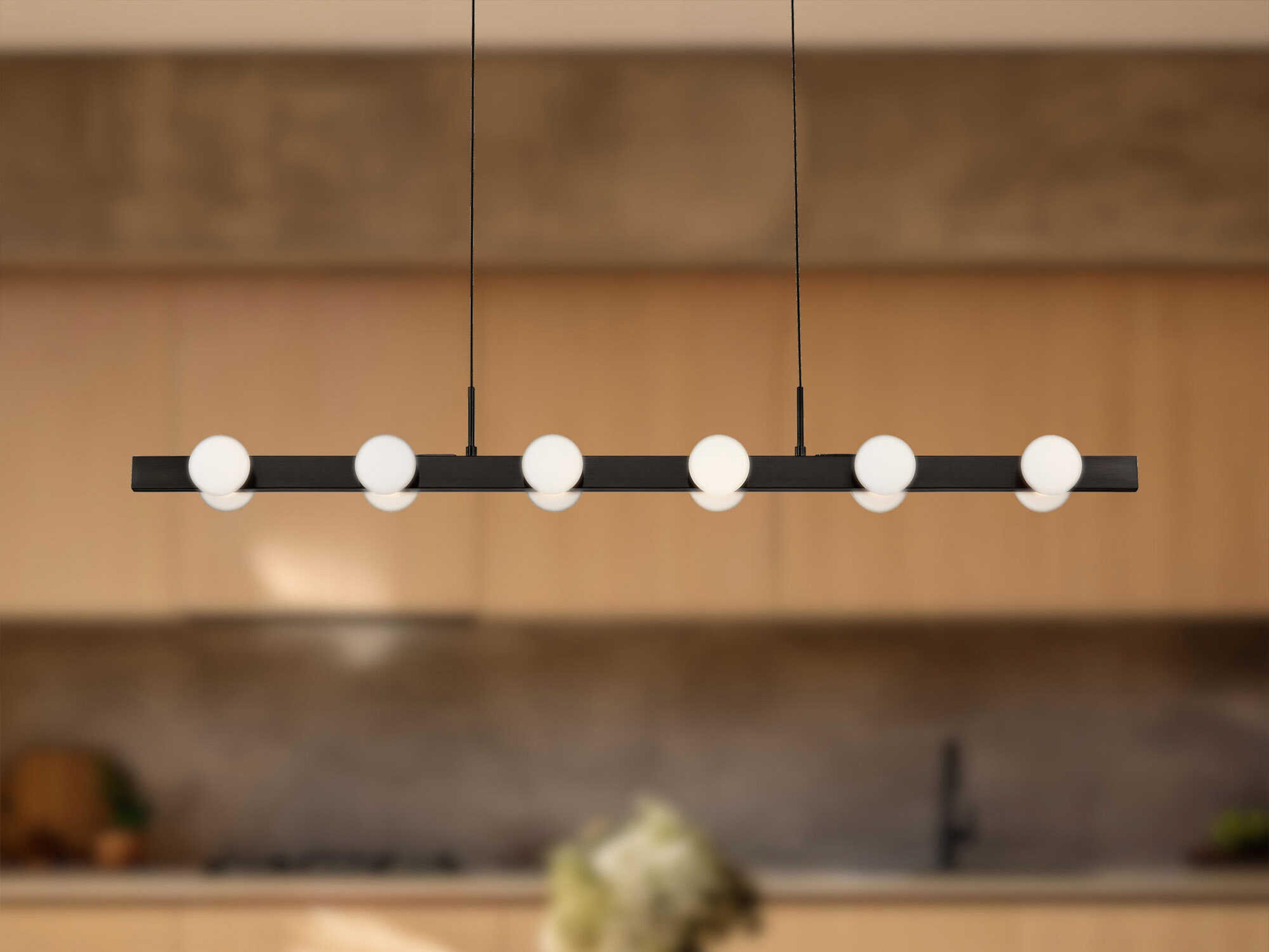 Kuzco Lighting Rezz Black Linear Island Pendant