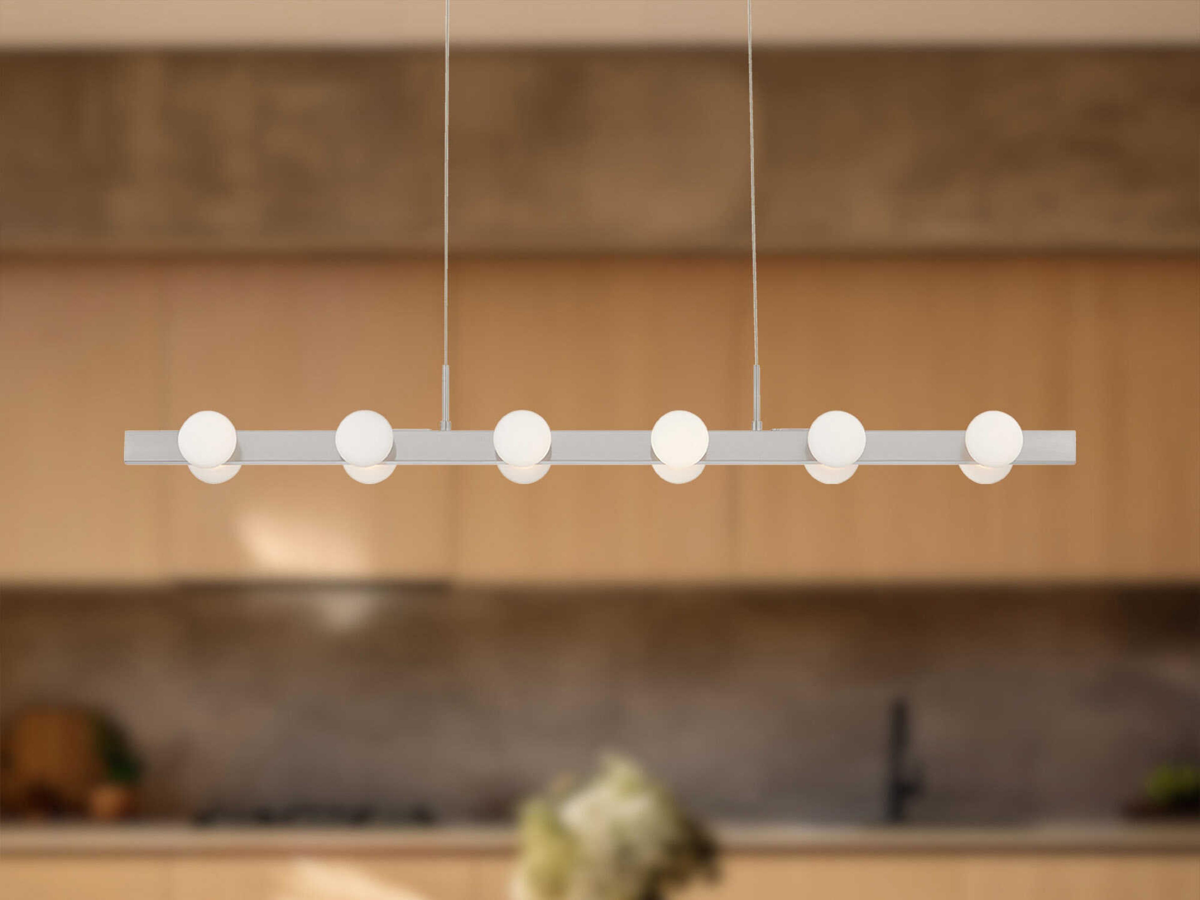 Kuzco Lighting Rezz Brushed Nickel Linear Island Pendant