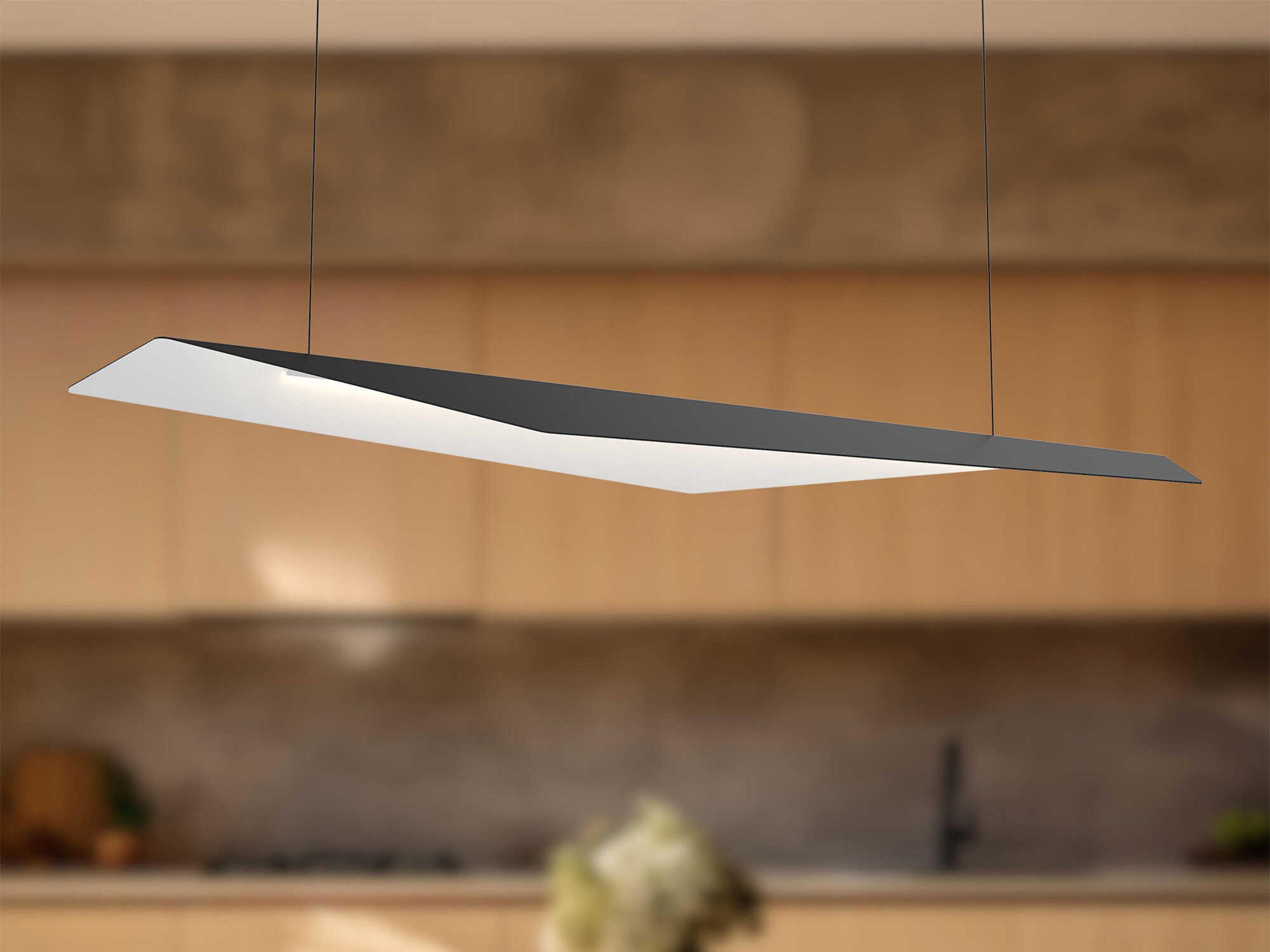 Kuzco Lighting Taro Black White Geometric Island Pendant