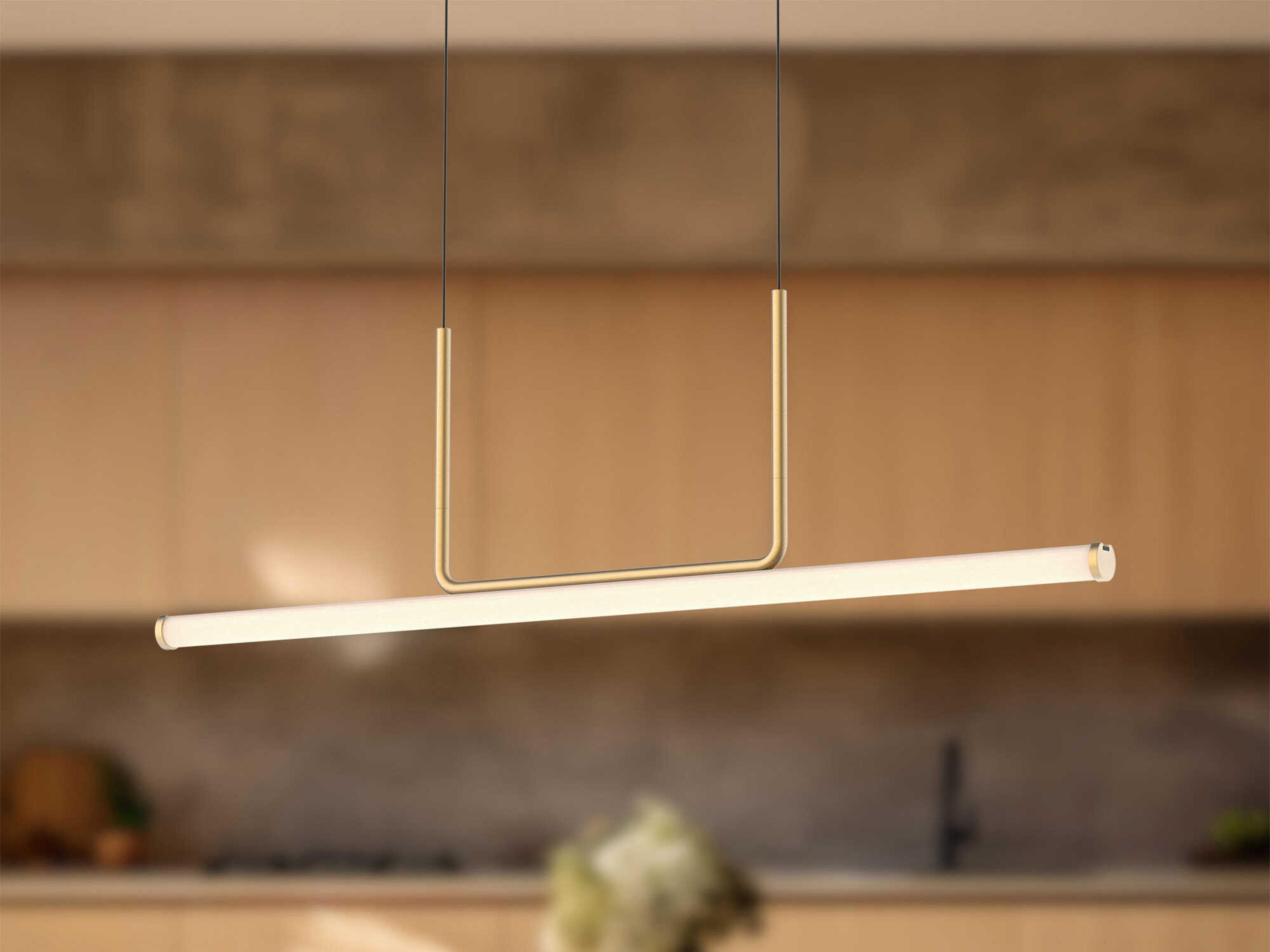 Kuzco Lighting Vesper Brushed Gold Linear Island Pendant