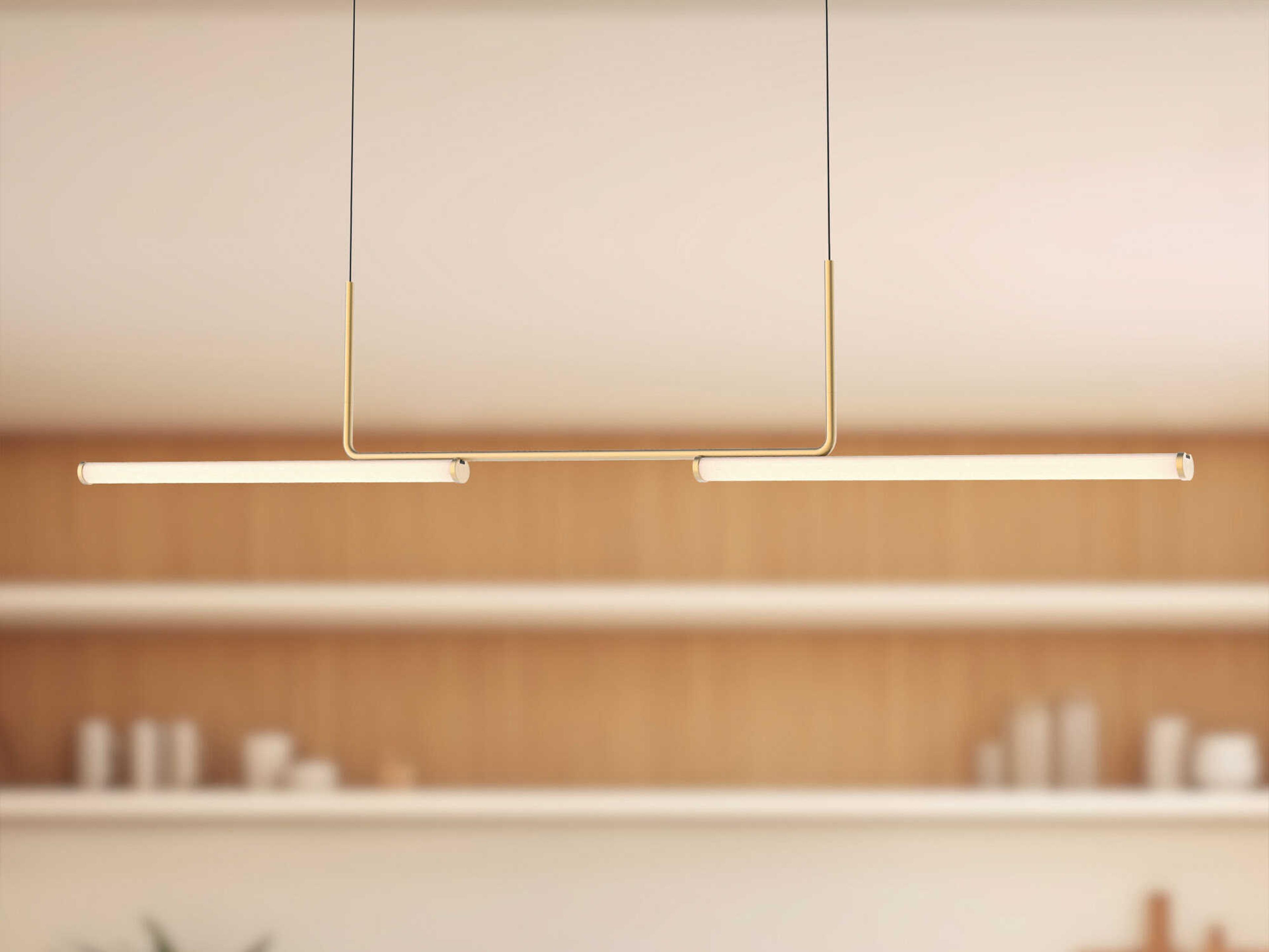 Kuzco Lighting Vesper Brushed Gold Linear Island Pendant