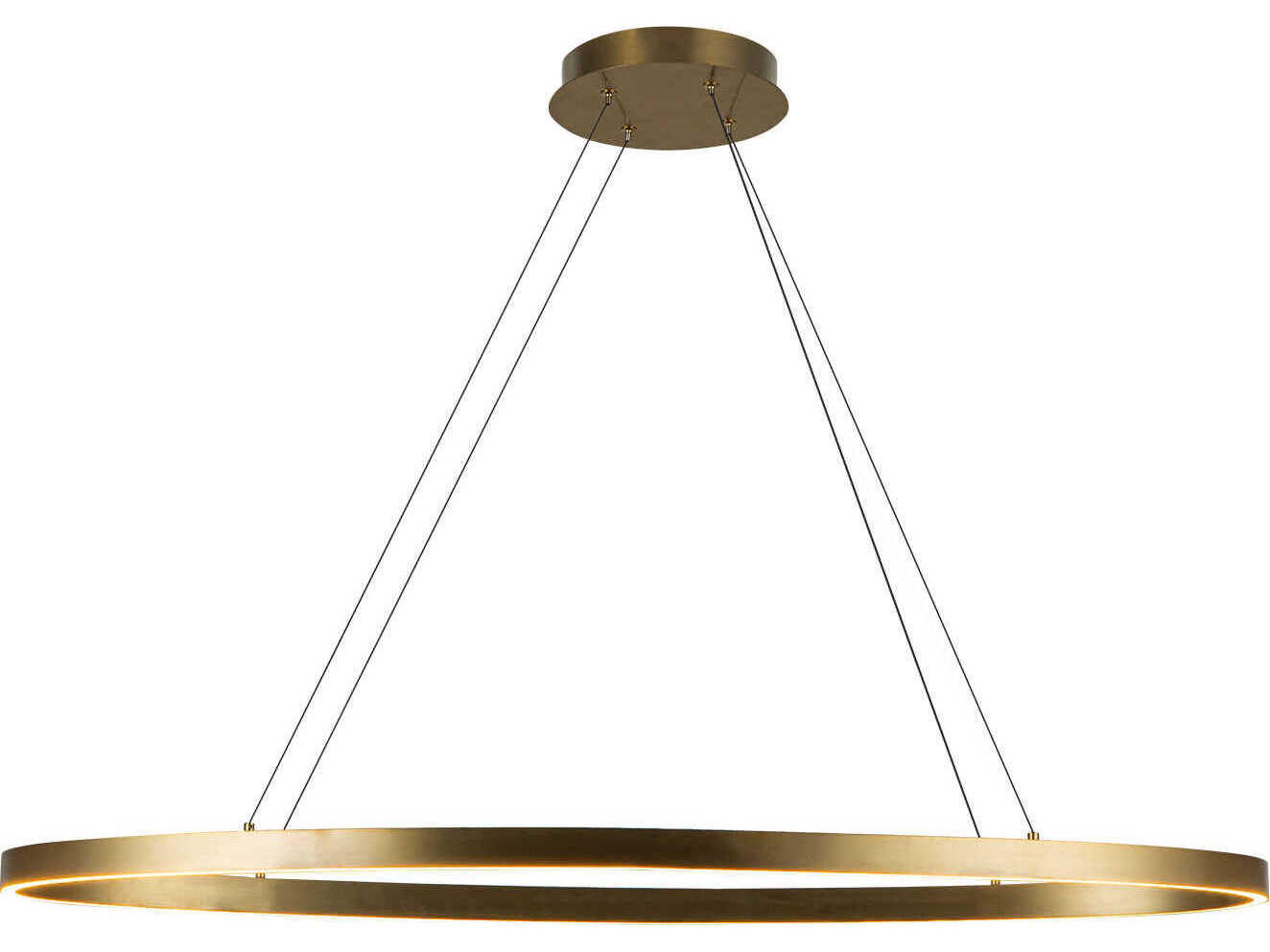 Ovale Brushed Gold Linear Island Pendant