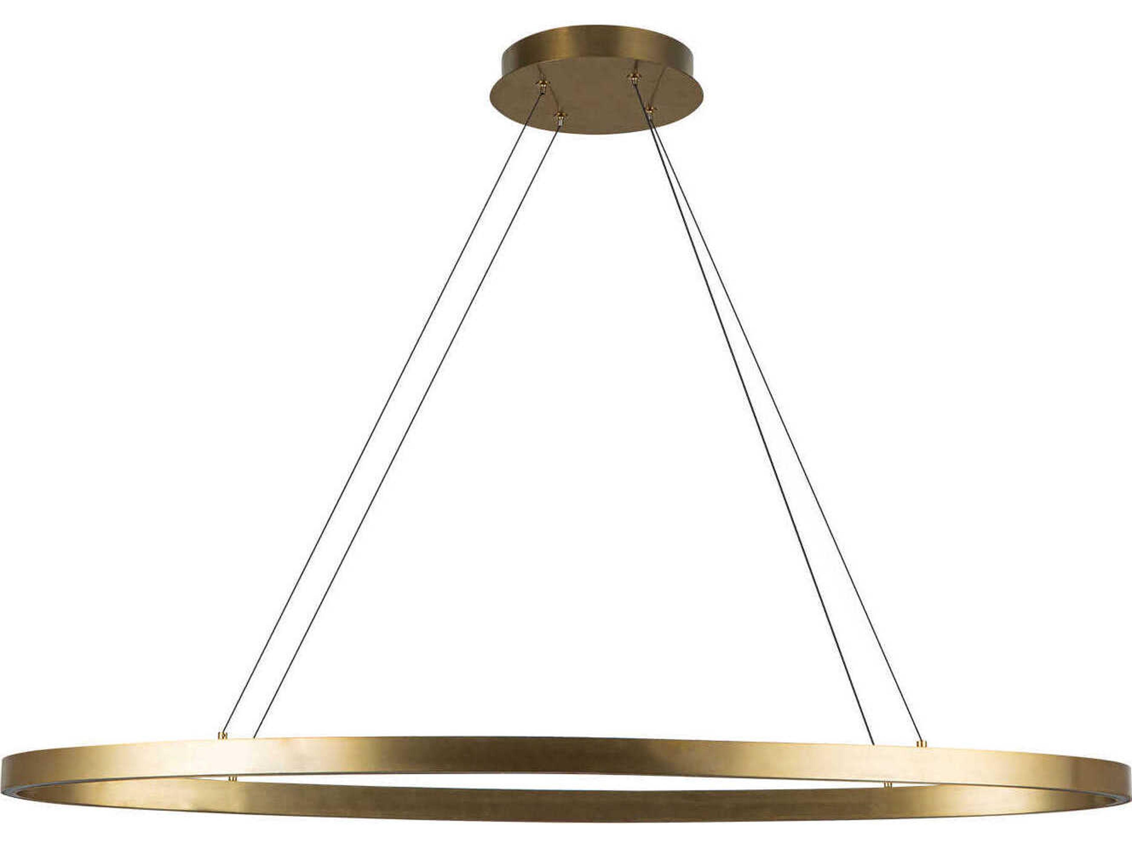 Kuzco Lighting Ovale Brushed Gold Linear Island Pendant