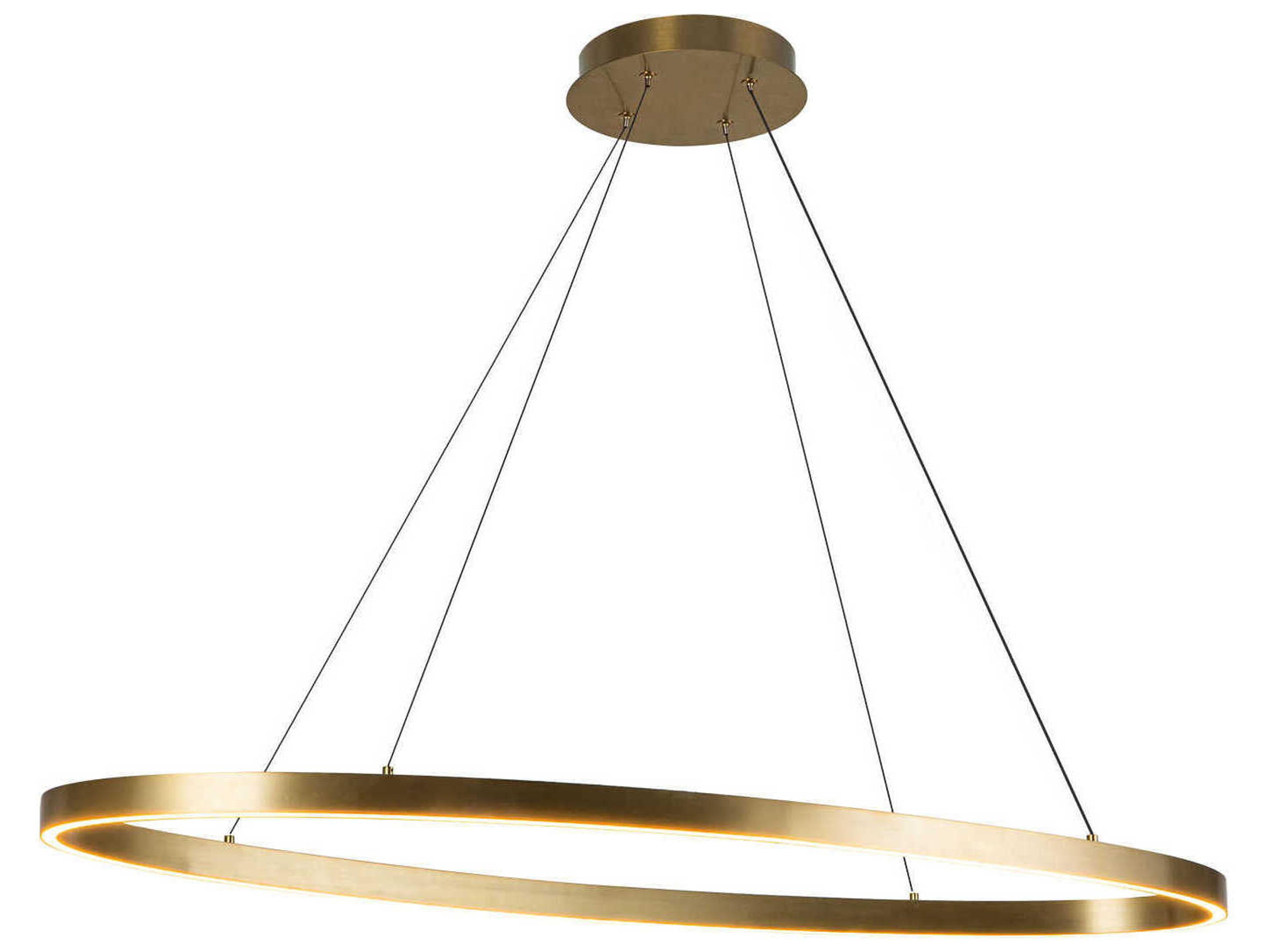 Kuzco Lighting Ovale Brushed Gold Linear Island Pendant
