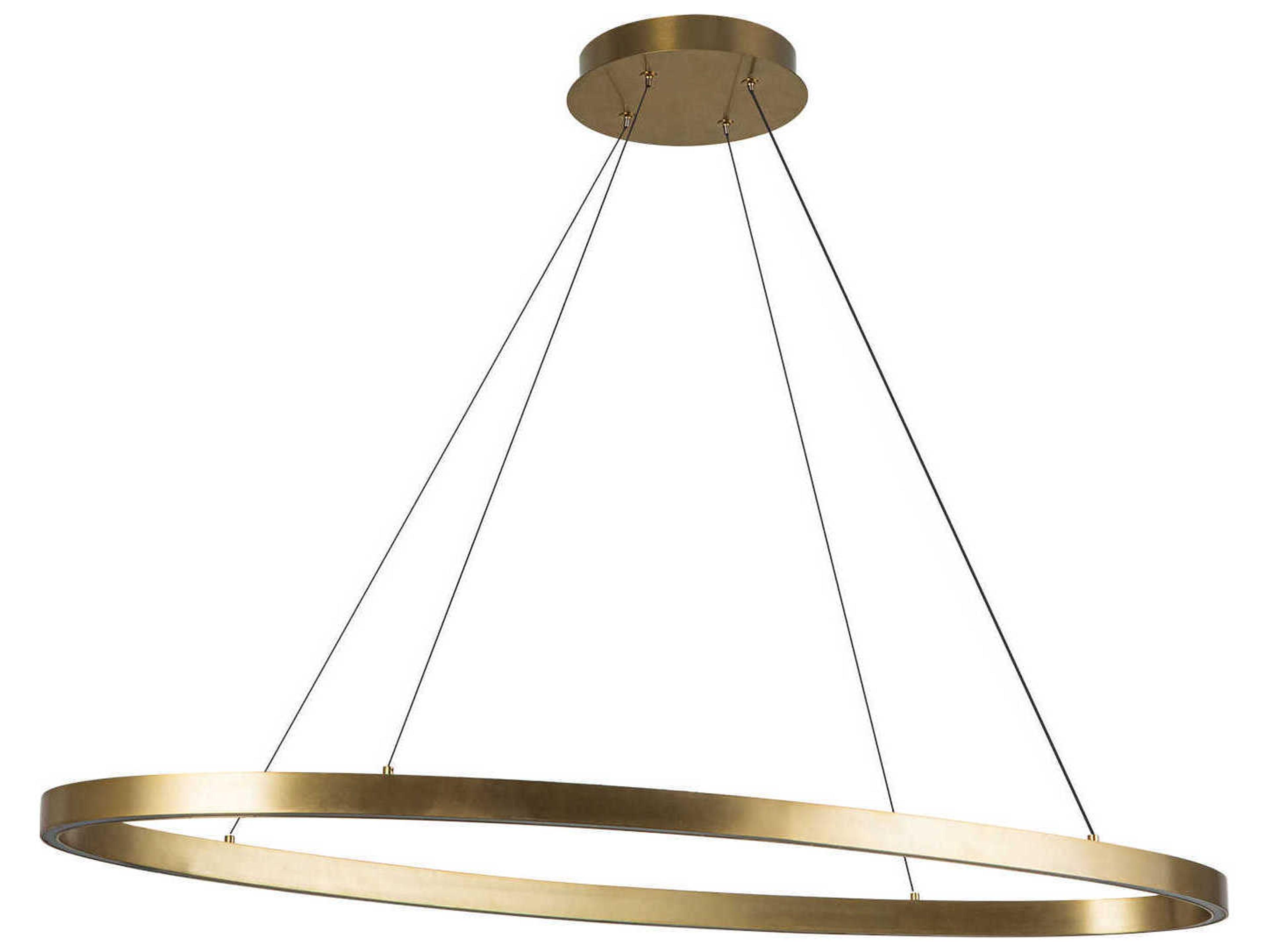 Kuzco Lighting Ovale Brushed Gold Linear Island Pendant