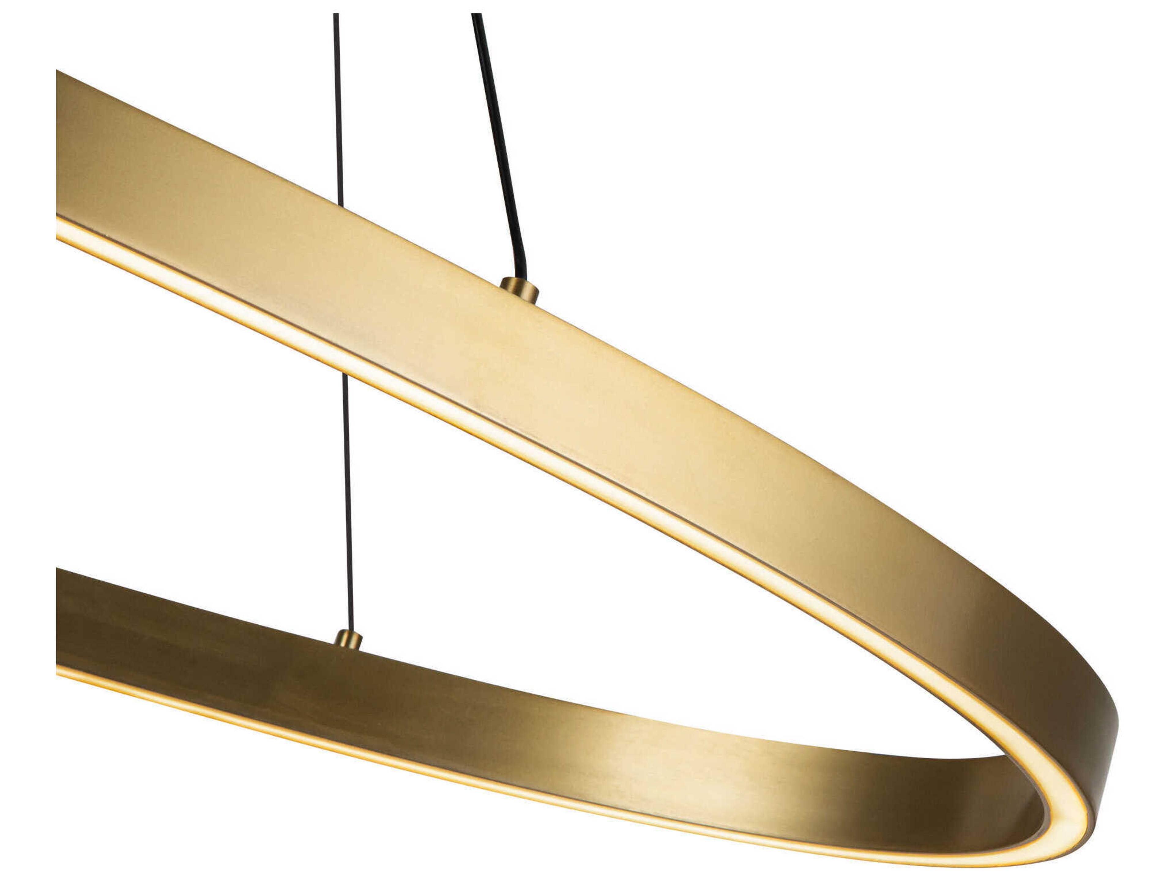 Kuzco Lighting Ovale Brushed Gold Linear Island Pendant