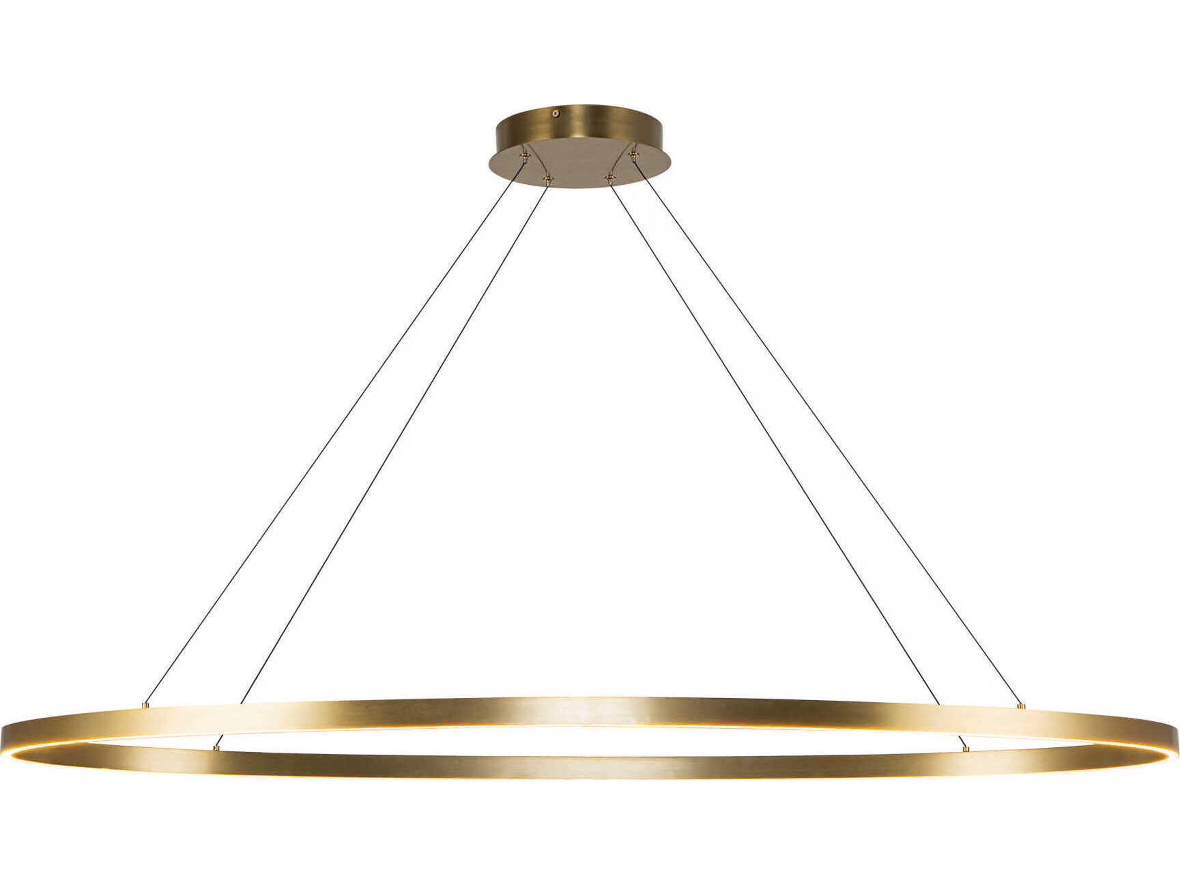 Ovale Brushed Gold Linear Island Pendant