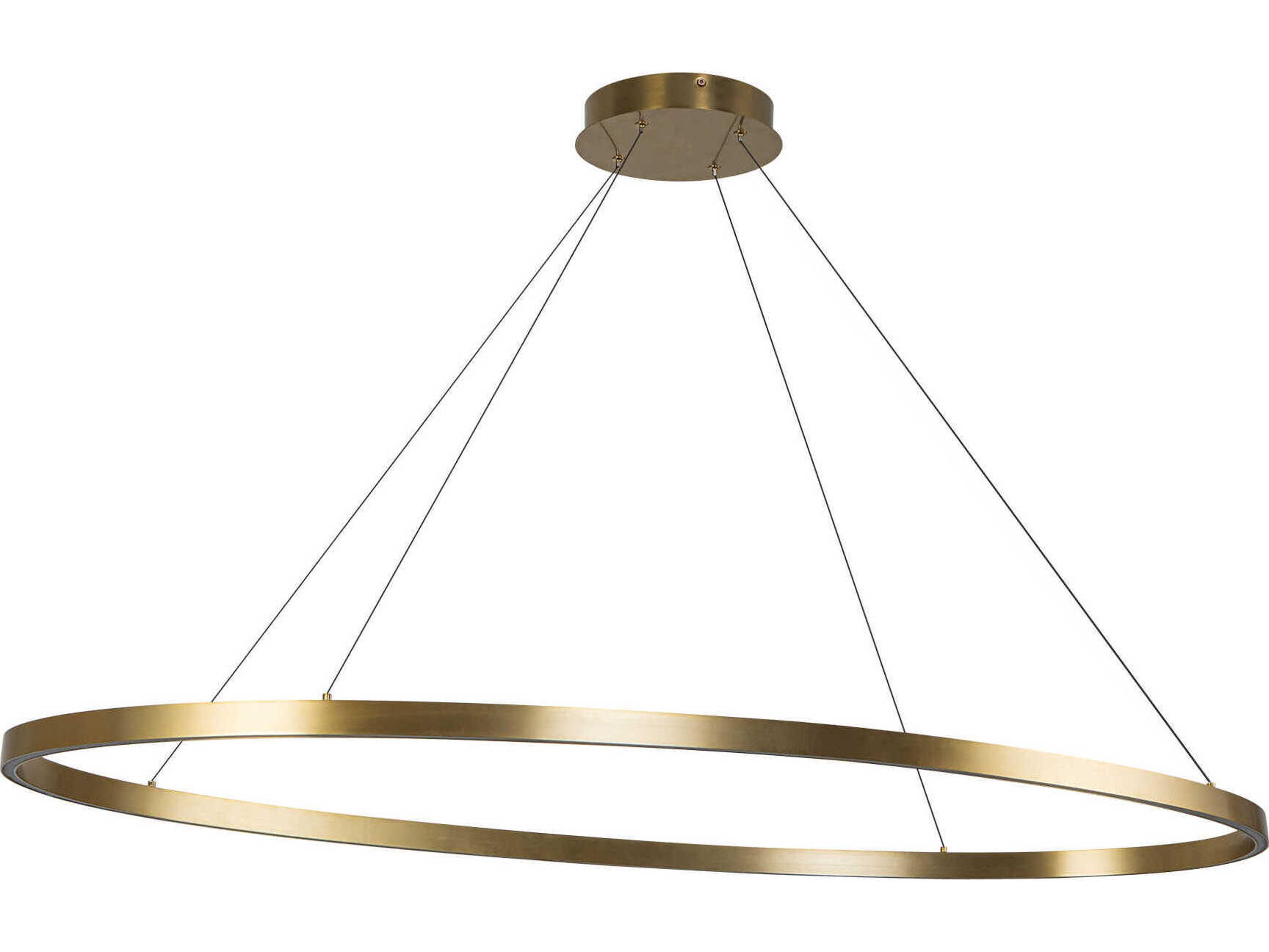 Kuzco Lighting Ovale Brushed Gold Linear Island Pendant