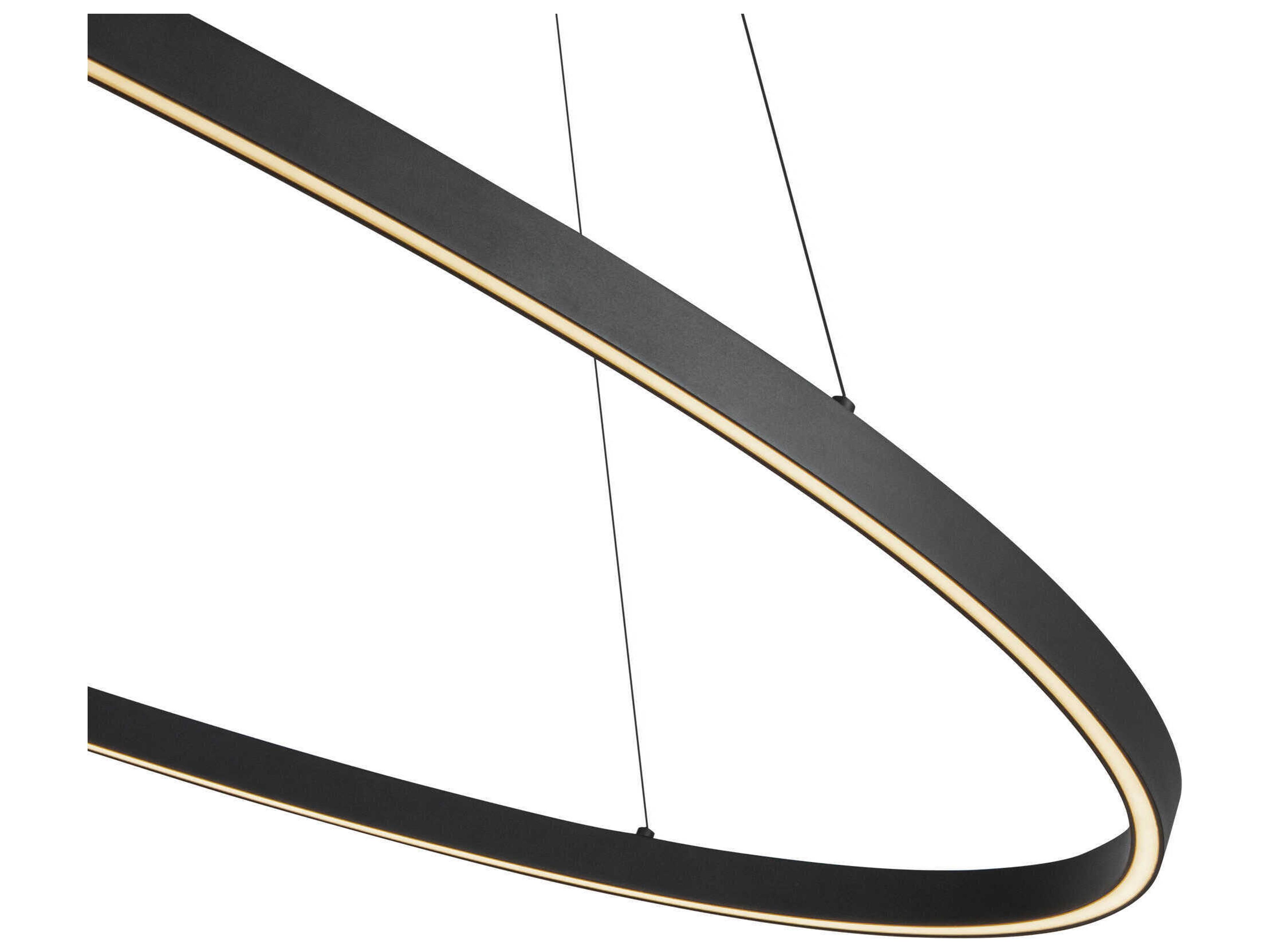 Kuzco Lighting Ovale Black Linear Island Pendant