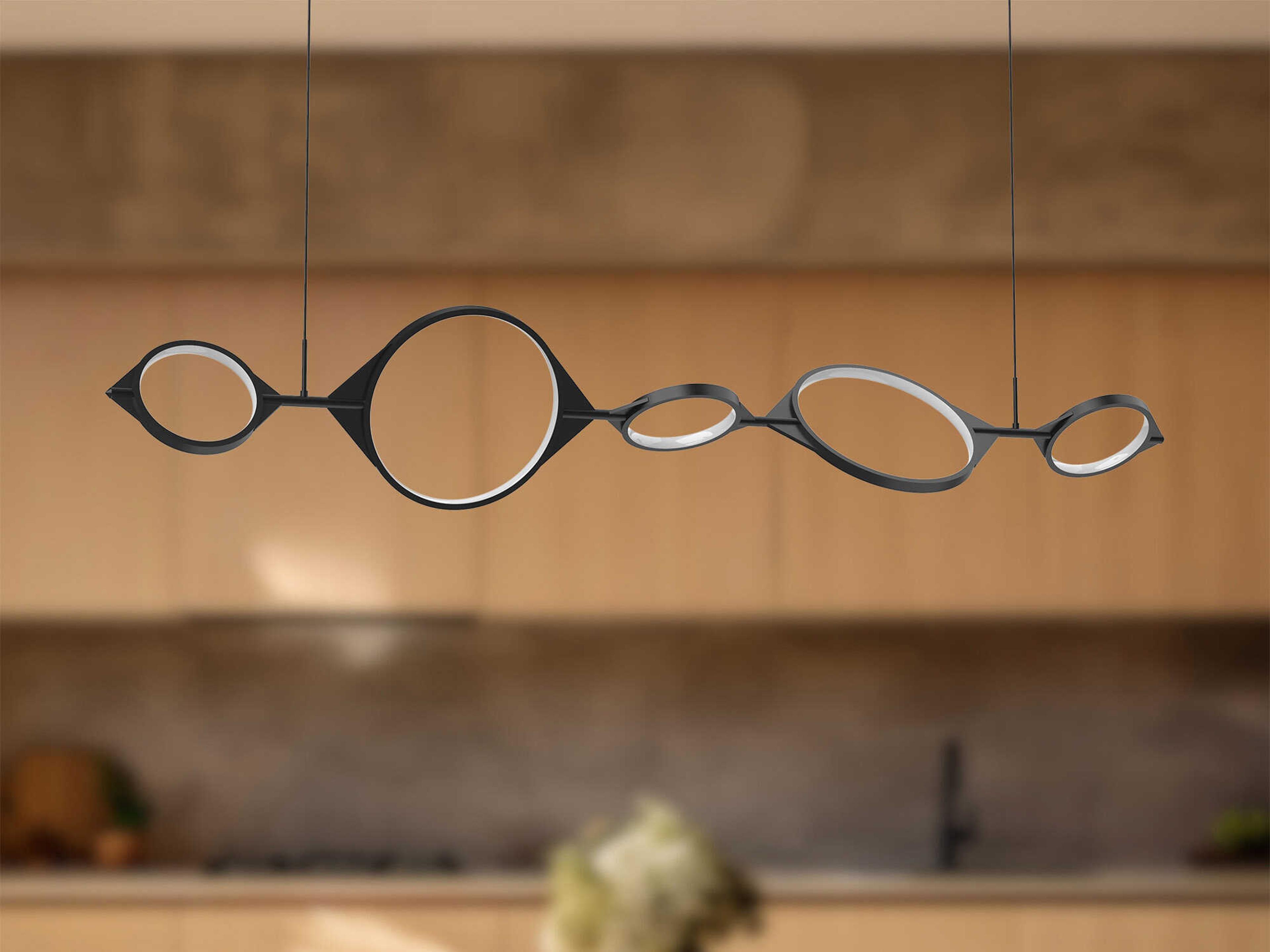 Kuzco Lighting Serif Black Geometric Island Pendant