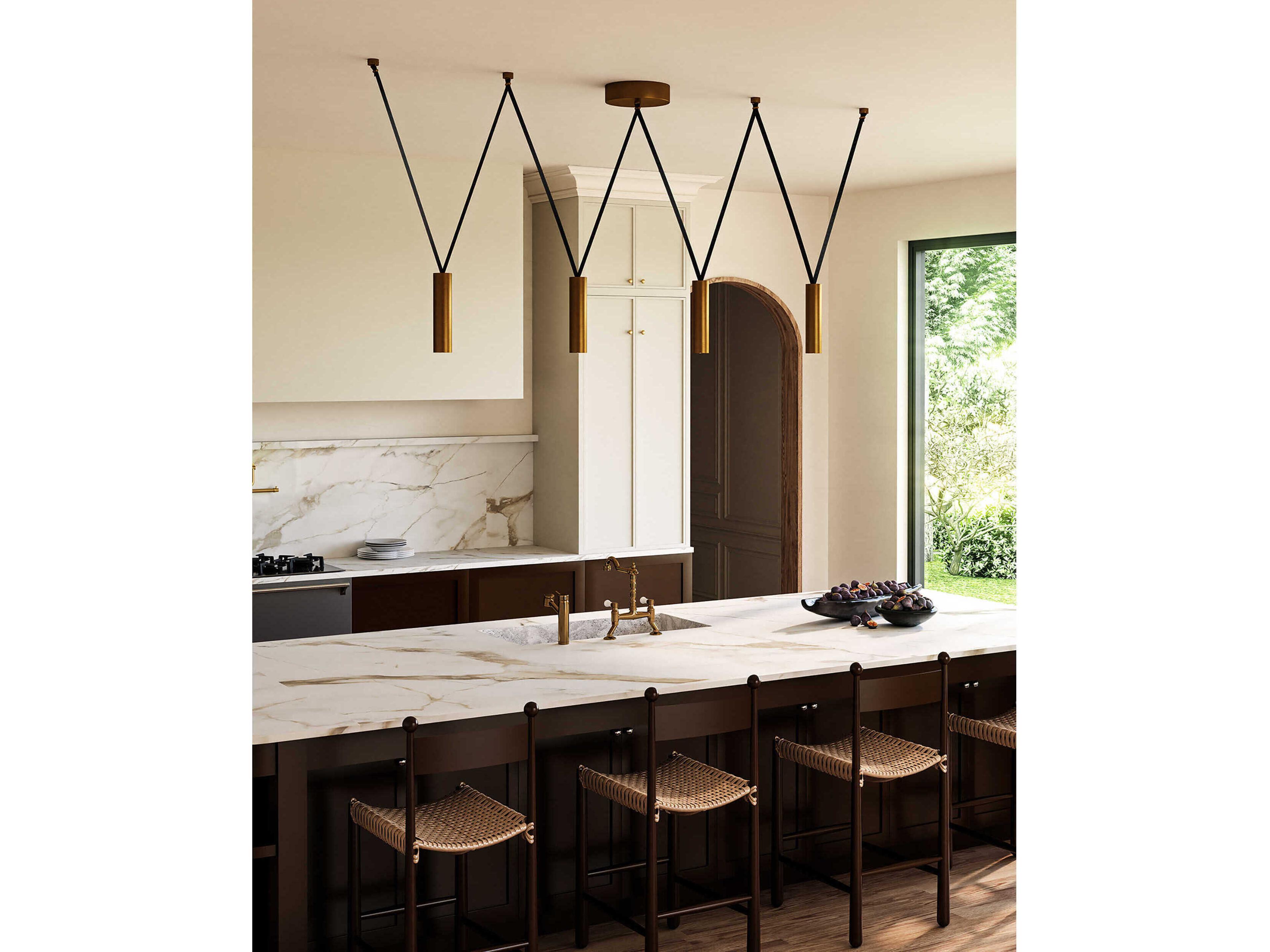 Kuzco Lighting Mason Vintage Brass Linear Island Pendant