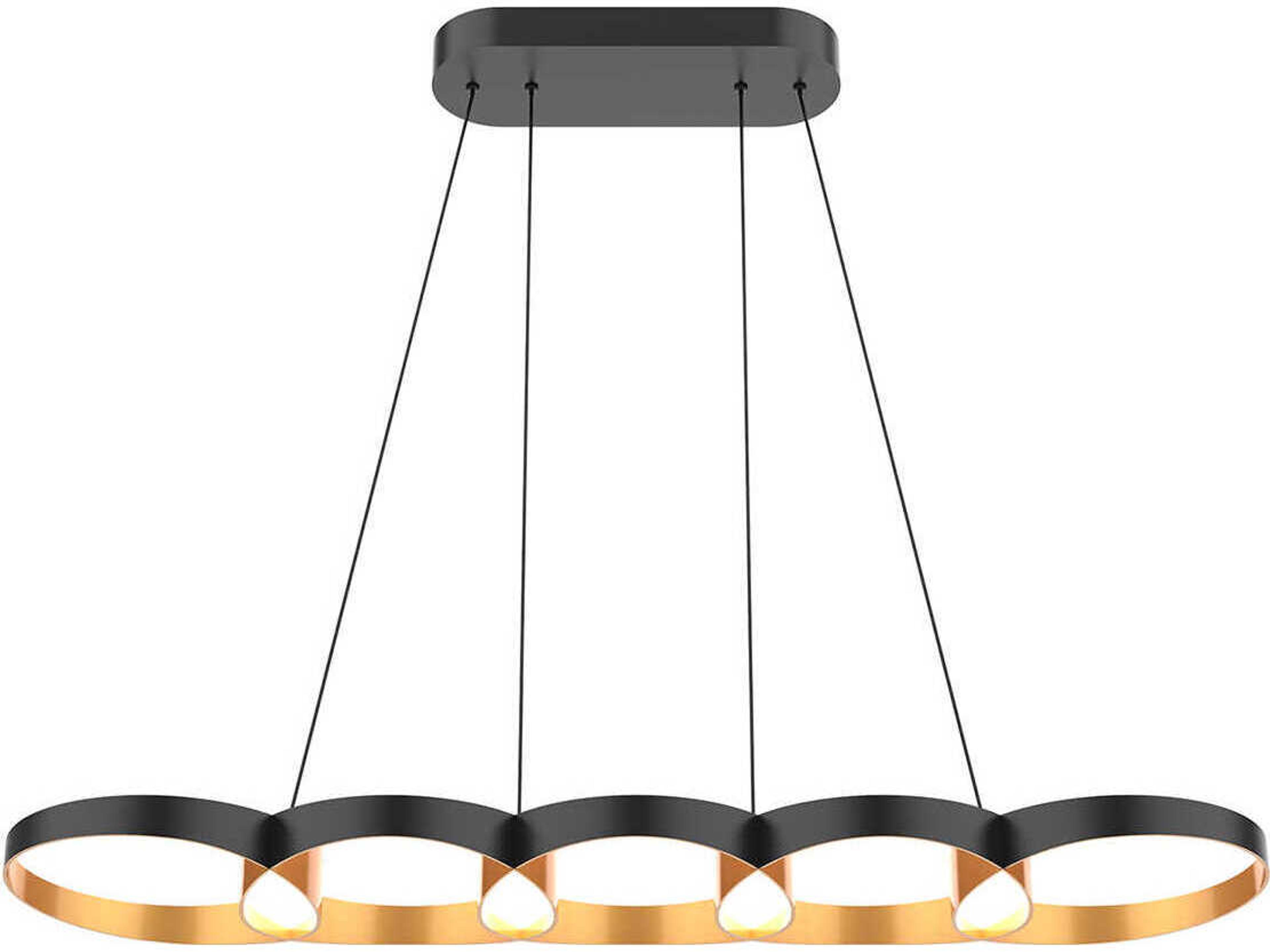 Kuzco Lighting Maestro Black Gold Linear Island Pendant
