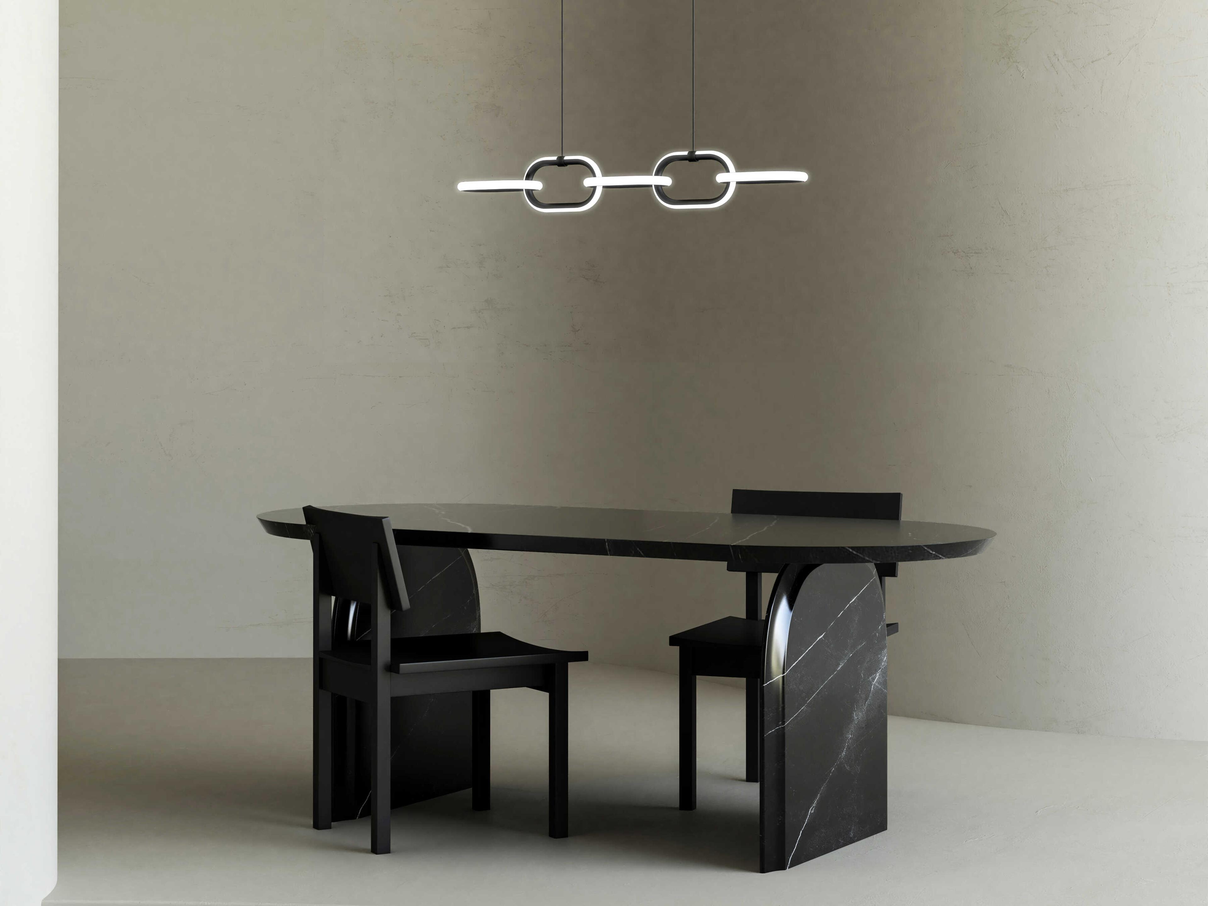 Kuzco Lighting Airen Black Geometric Island Pendant