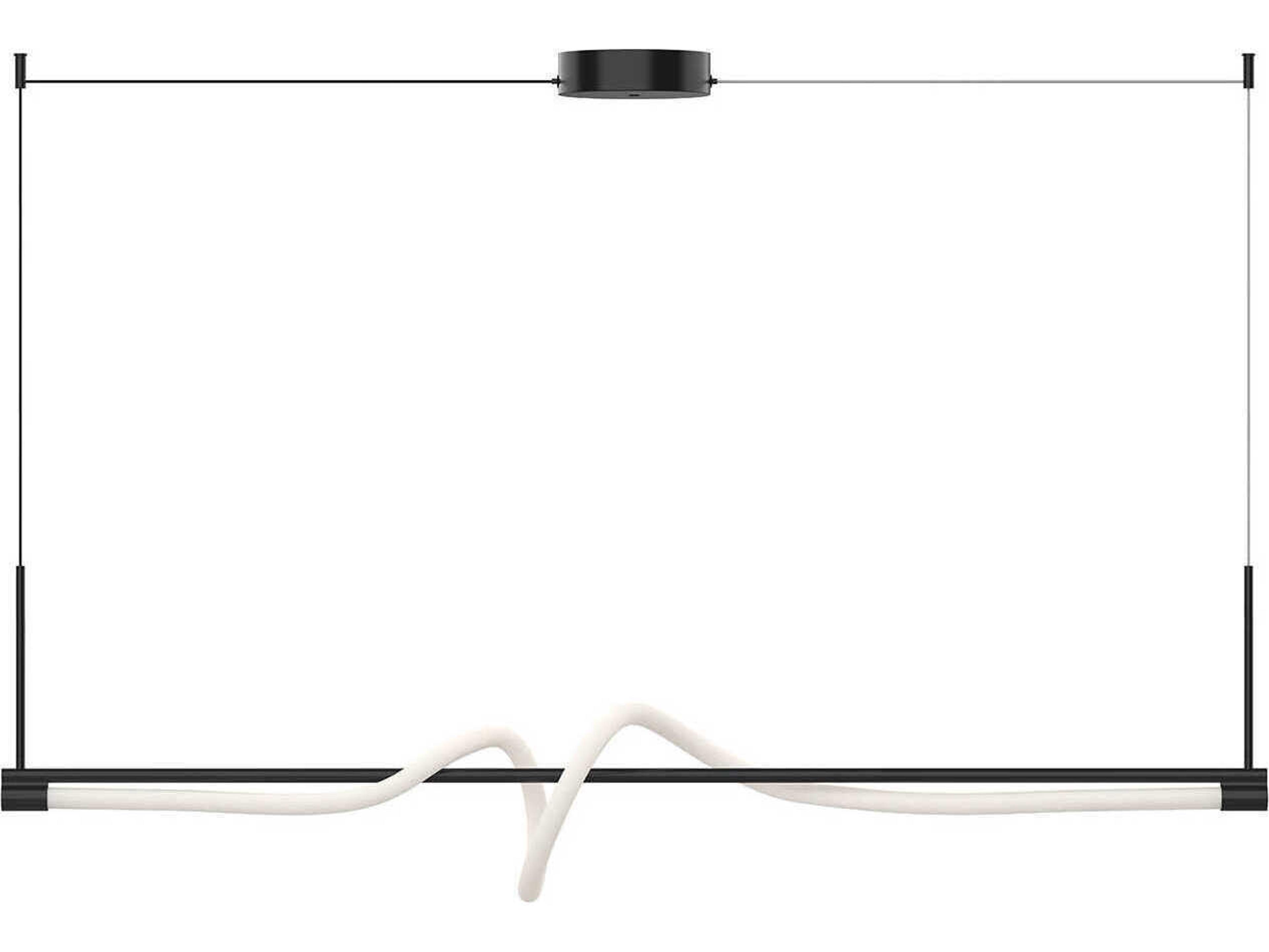 Kuzco Lighting Cursive Black Linear Island Pendant