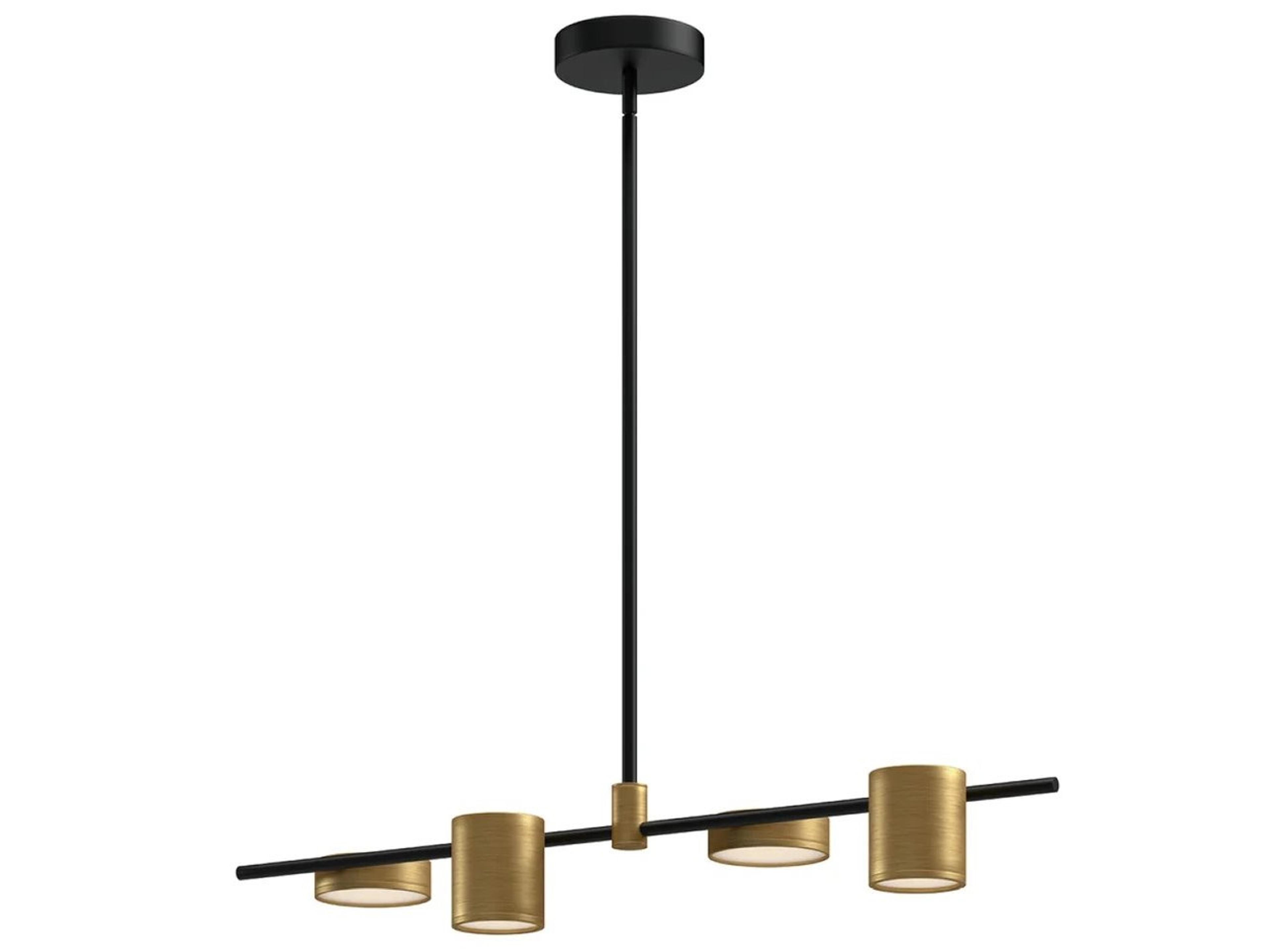 Jayden Black Brushed Gold Linear Island Pendant