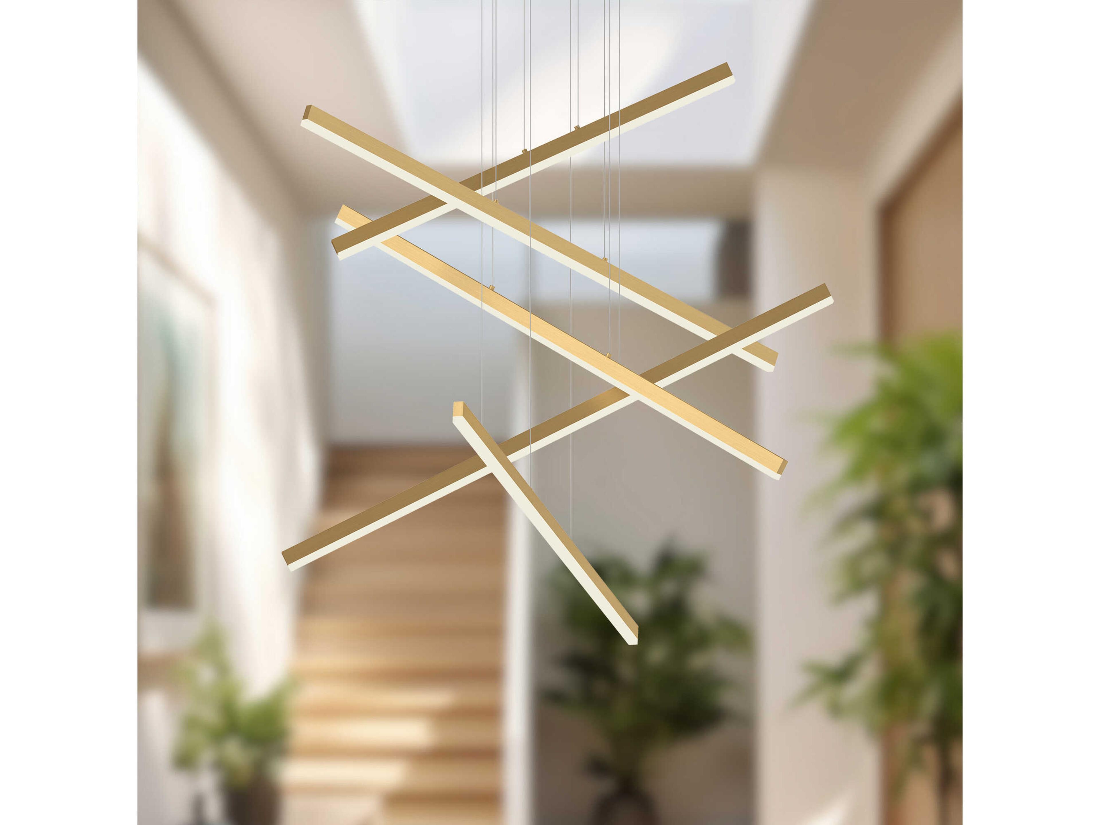 Kuzco Lighting Vega Brushed Gold Linear Pendant