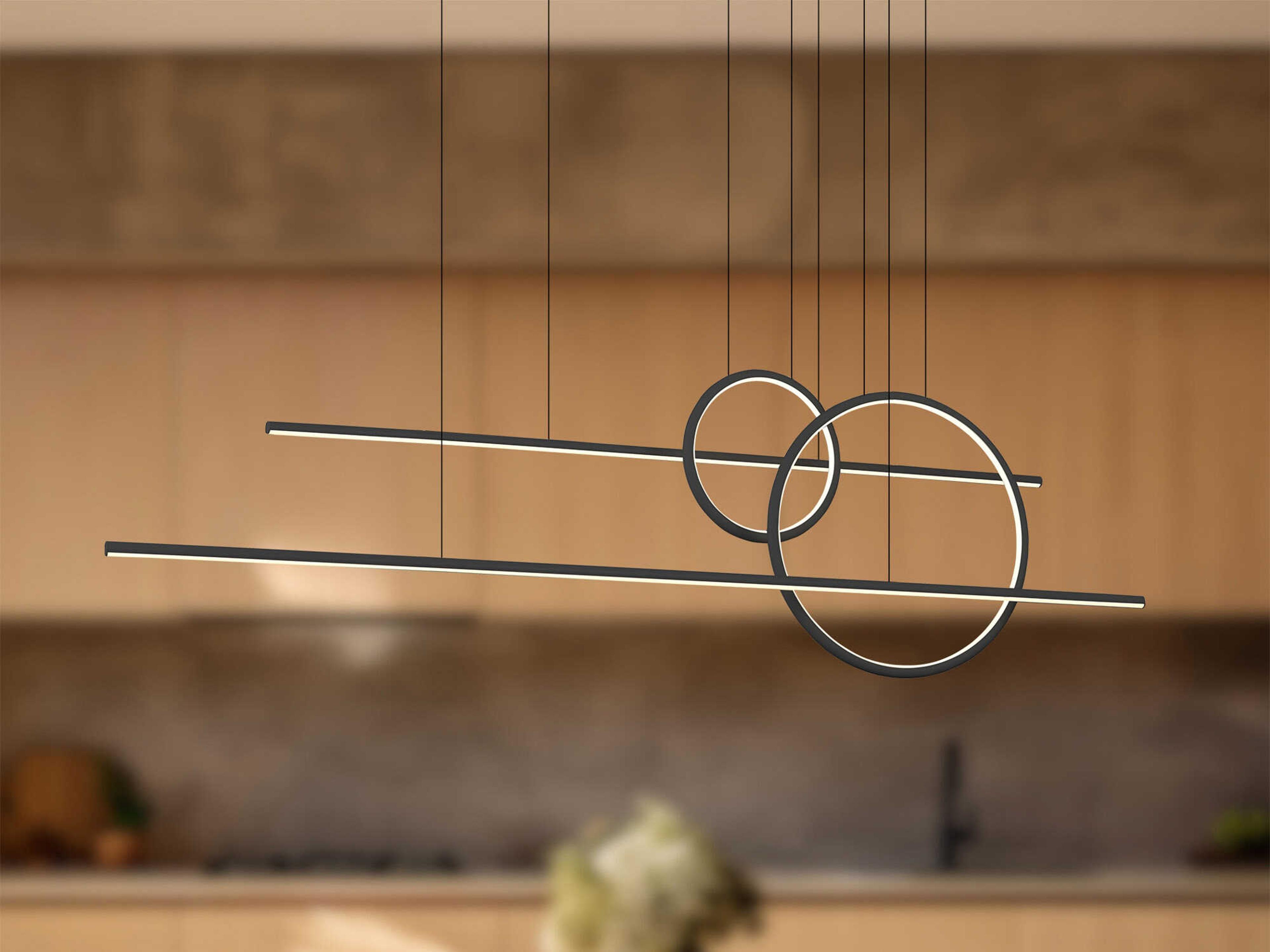 Kuzco Lighting Chute Calypso Black Linear Island Pendant