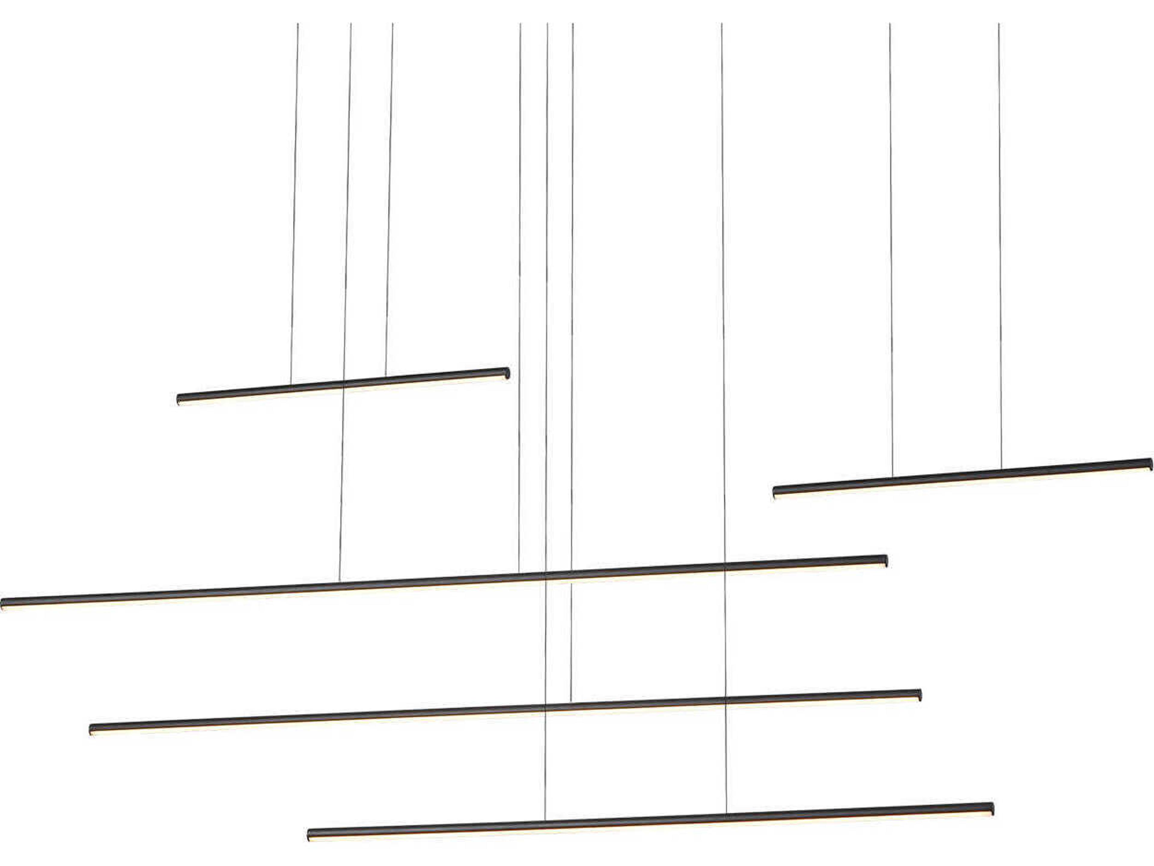 Chute Motion Black Linear Island Pendant