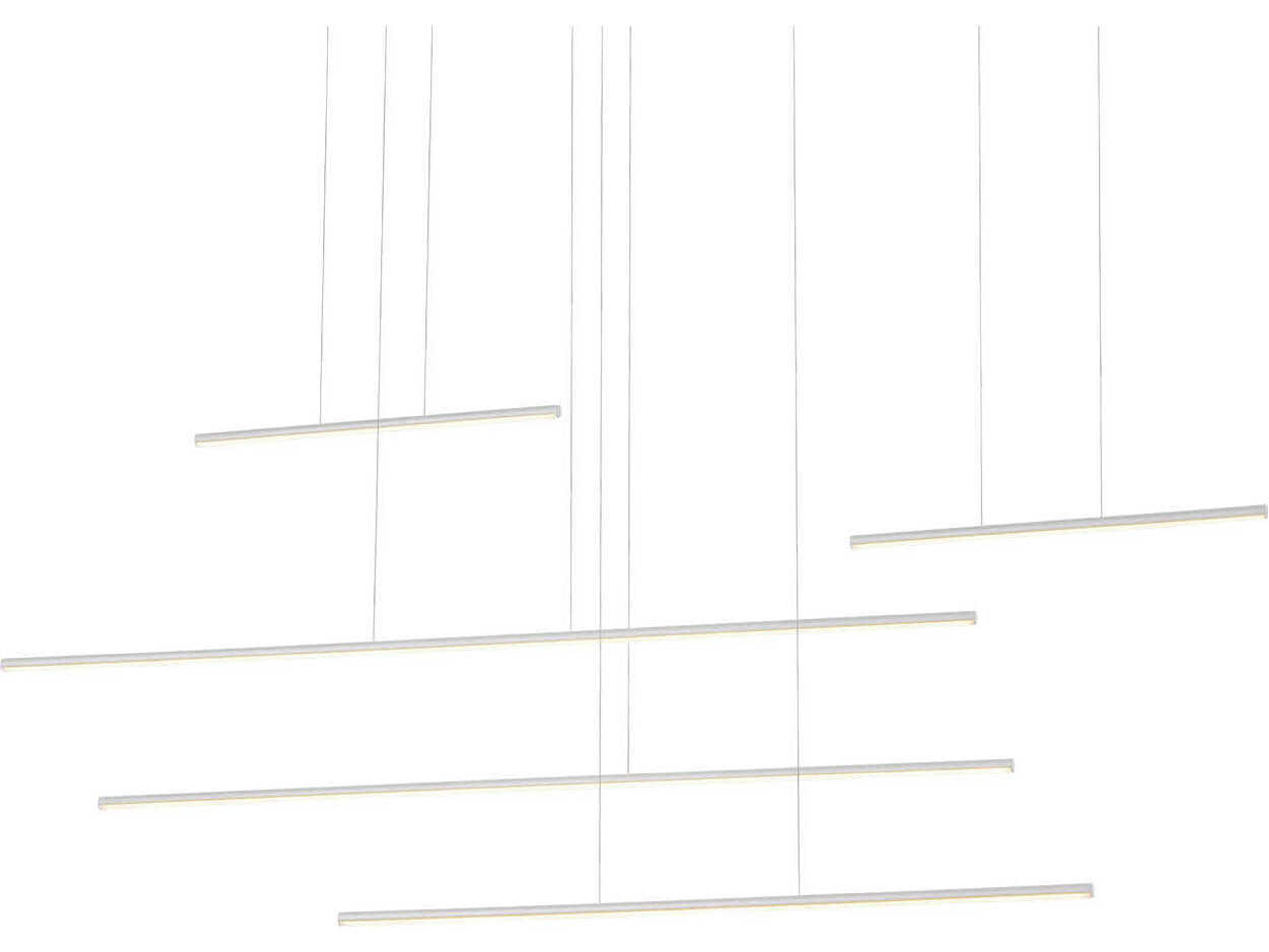 Chute Motion White Linear Island Pendant