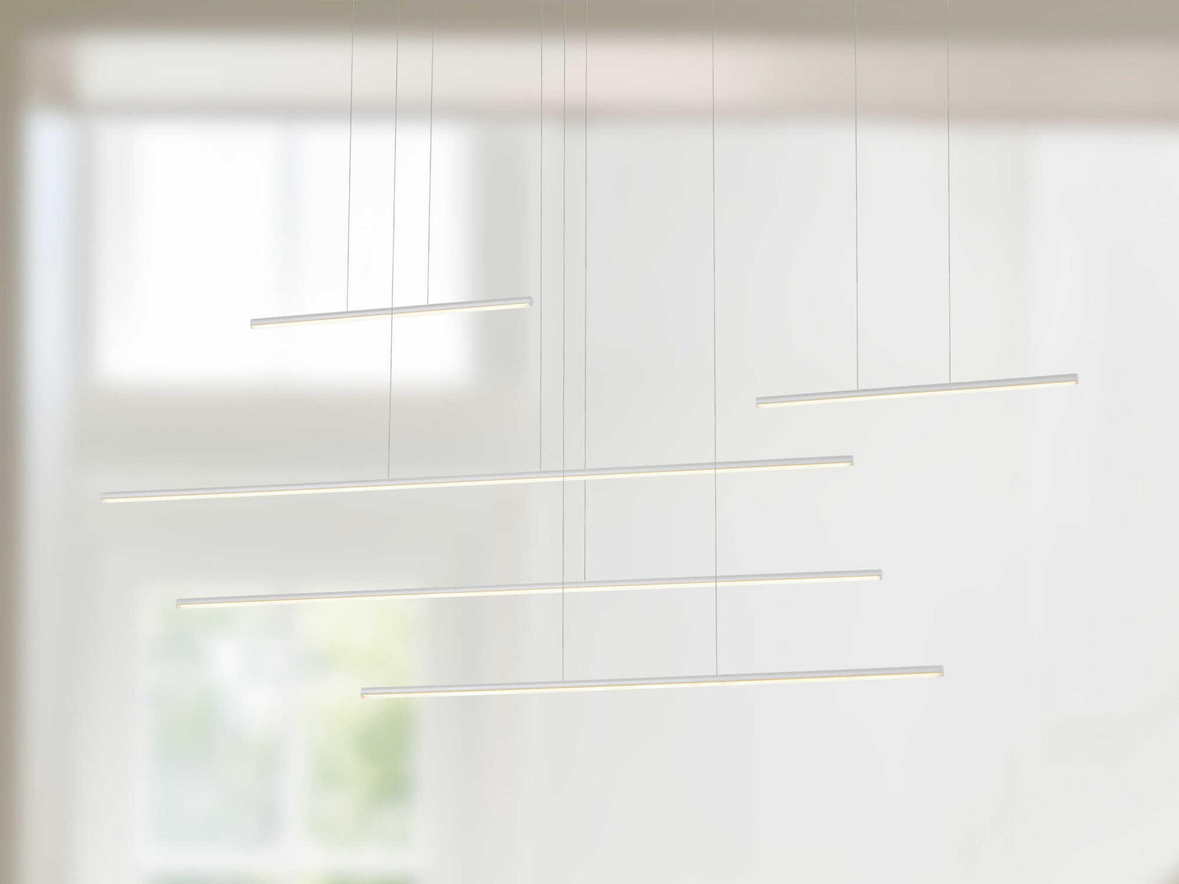 Kuzco Lighting Chute Motion White Linear Island Pendant